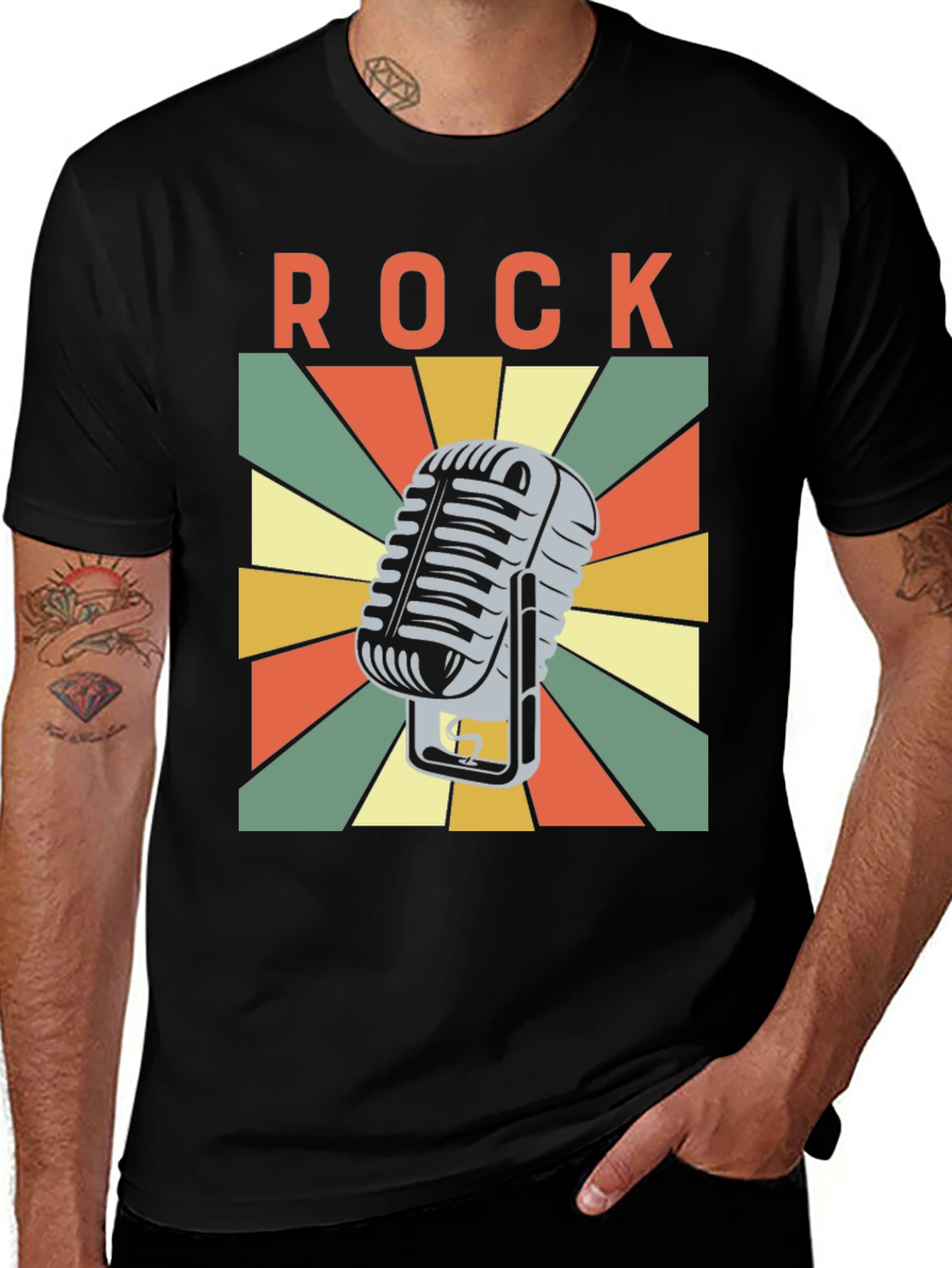 Variant 9 of Retro Rock Microphone Graphic T-Shirt