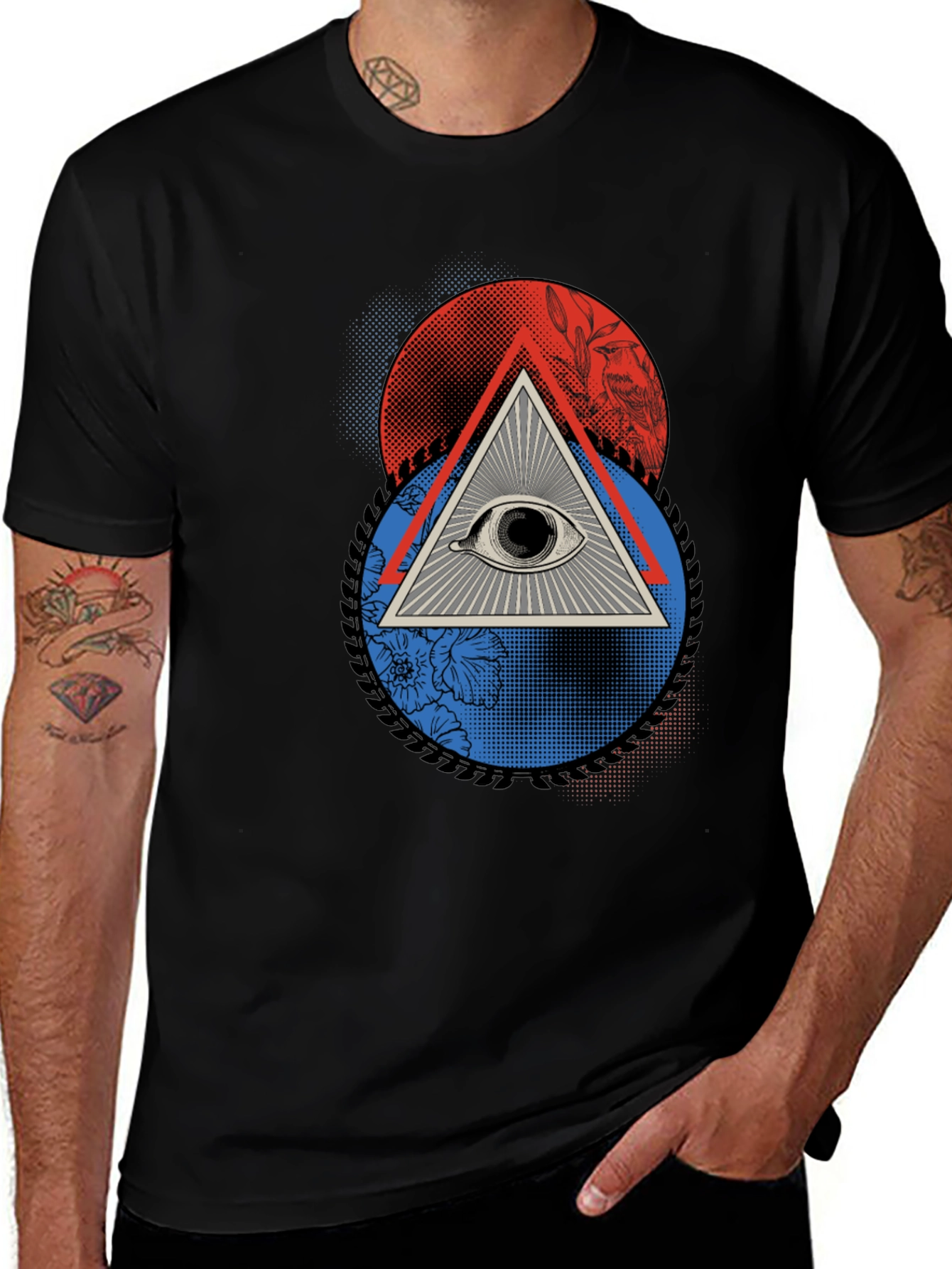 Variant 8 of All Seeing Eye Graphic Print T-Shirt - Black