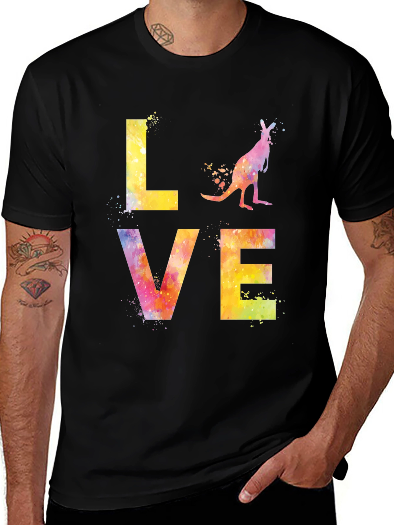 Variant 28 of Love Kangaroo Watercolor Graphic Tee
