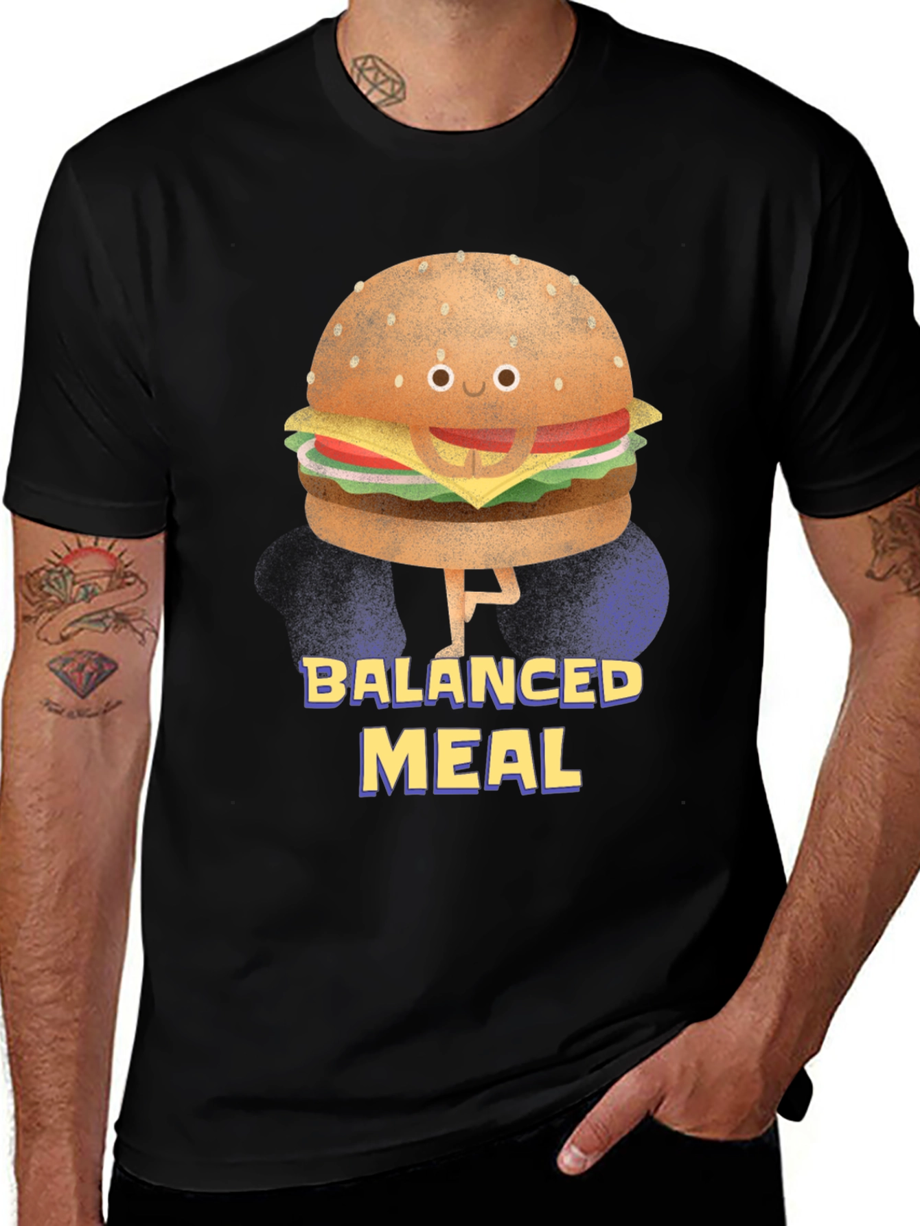 Variant 18 of Balanced Meal Funny Burger T-Shirt