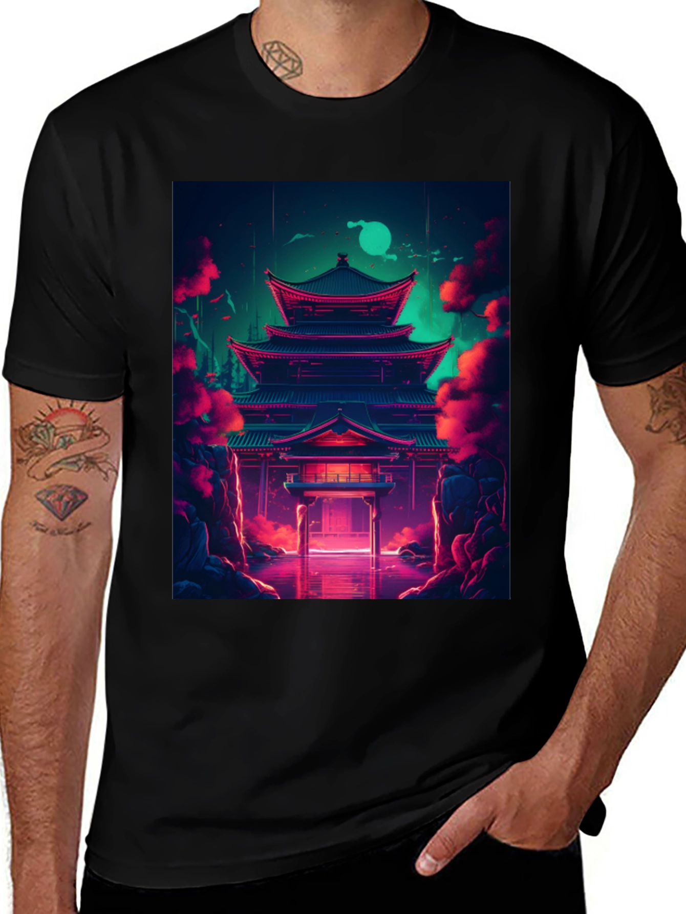 Variant 14 of Neon Temple Graphic Tee