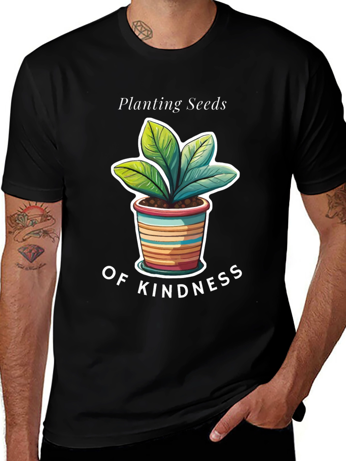 Variant 12 of Planting Seeds of Kindness Black Graphic T-Shirt