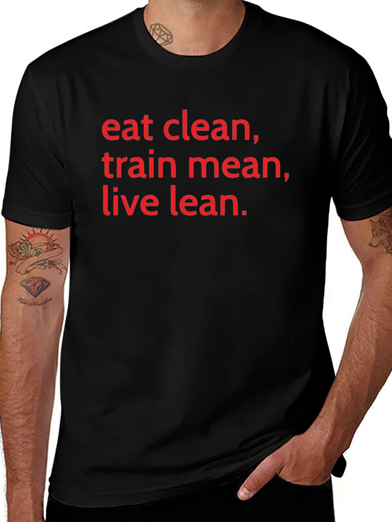 Variant 30 of Eat Clean Train Mean Live Lean Black T-Shirt