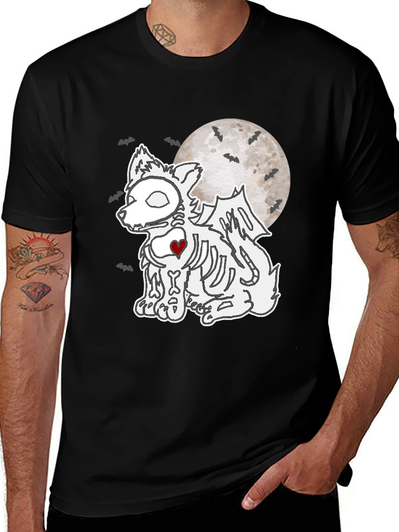Variant 4 of Halloween Skeleton Dog T-Shirt