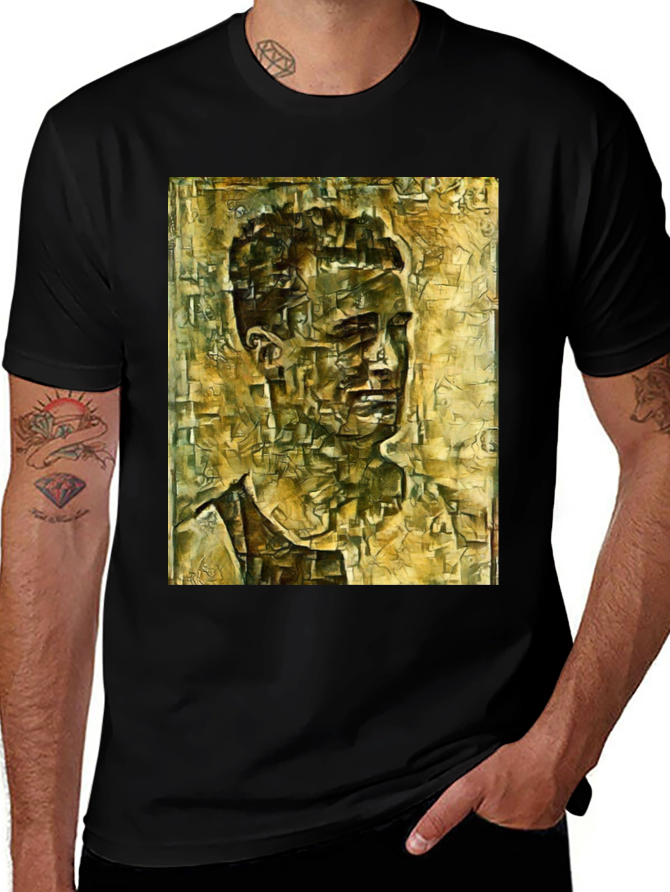 Variant 10 of Abstract Portrait Graphic Print T-Shirt