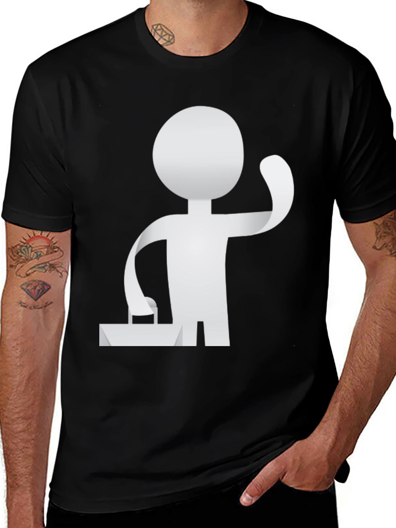 Variant 17 of Stylish Black T-Shirt with Abstract Figure Graphic