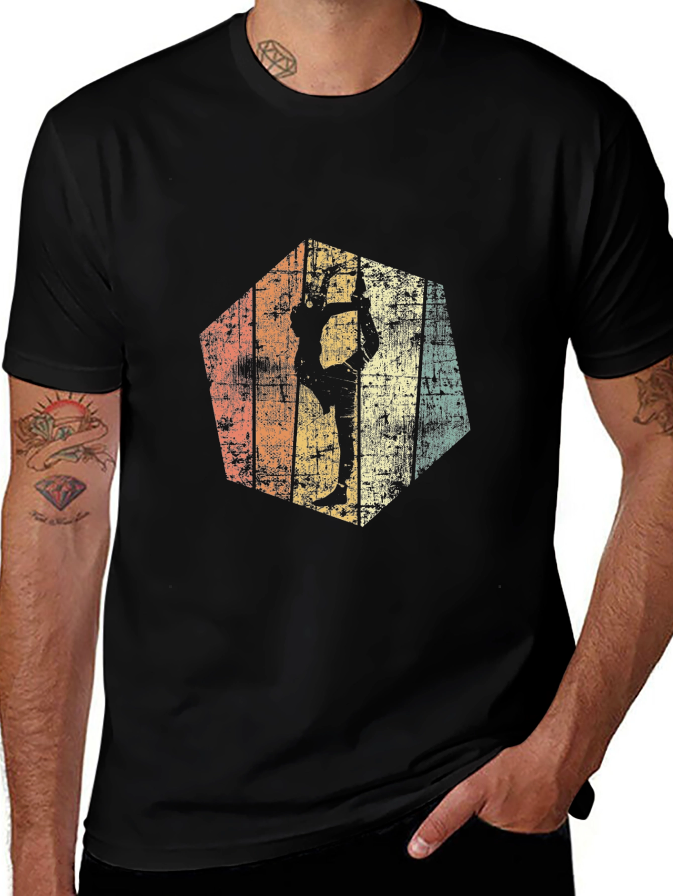 Retro Gymnast Silhouette Tee - Vintage Design