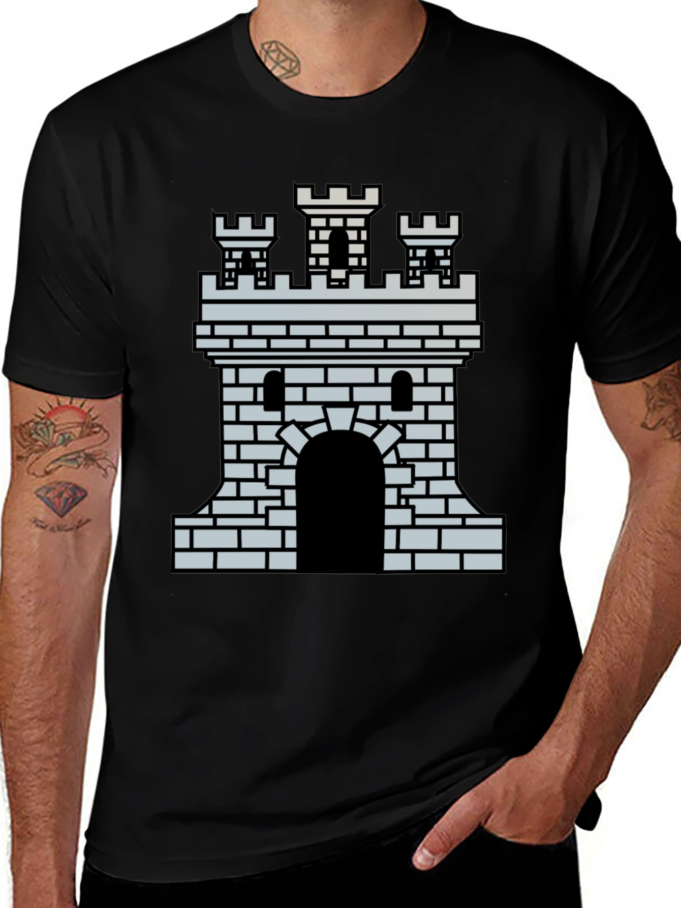 Variant 19 of Castle Graphic T-Shirt - Medieval Fortress Tee