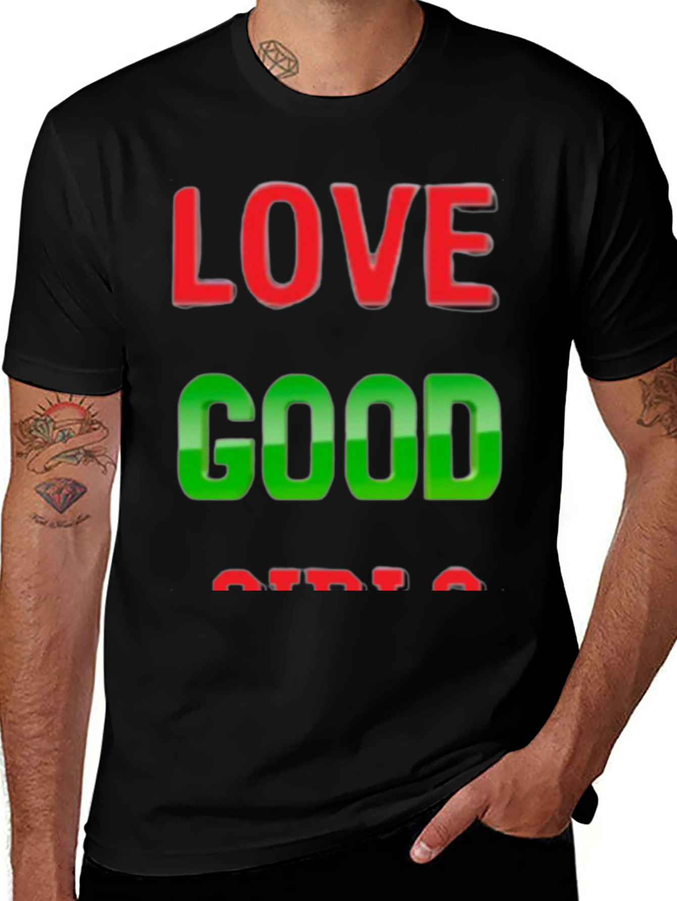 Variant 22 of Love Good Girls Red & Green Graphic T-Shirt