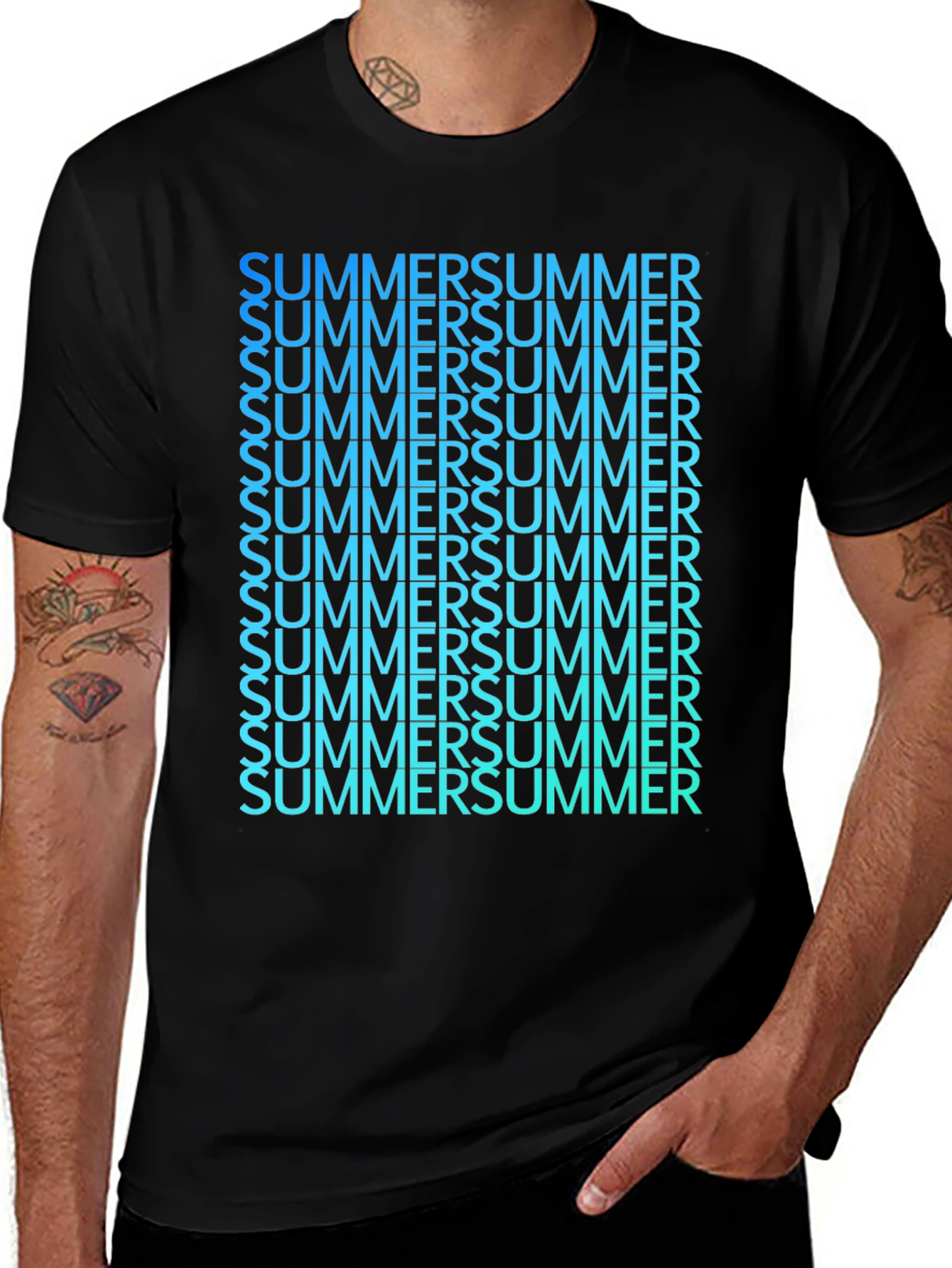 Variant 23 of Summer Gradient Graphic Tee - Soft Cotton Blend