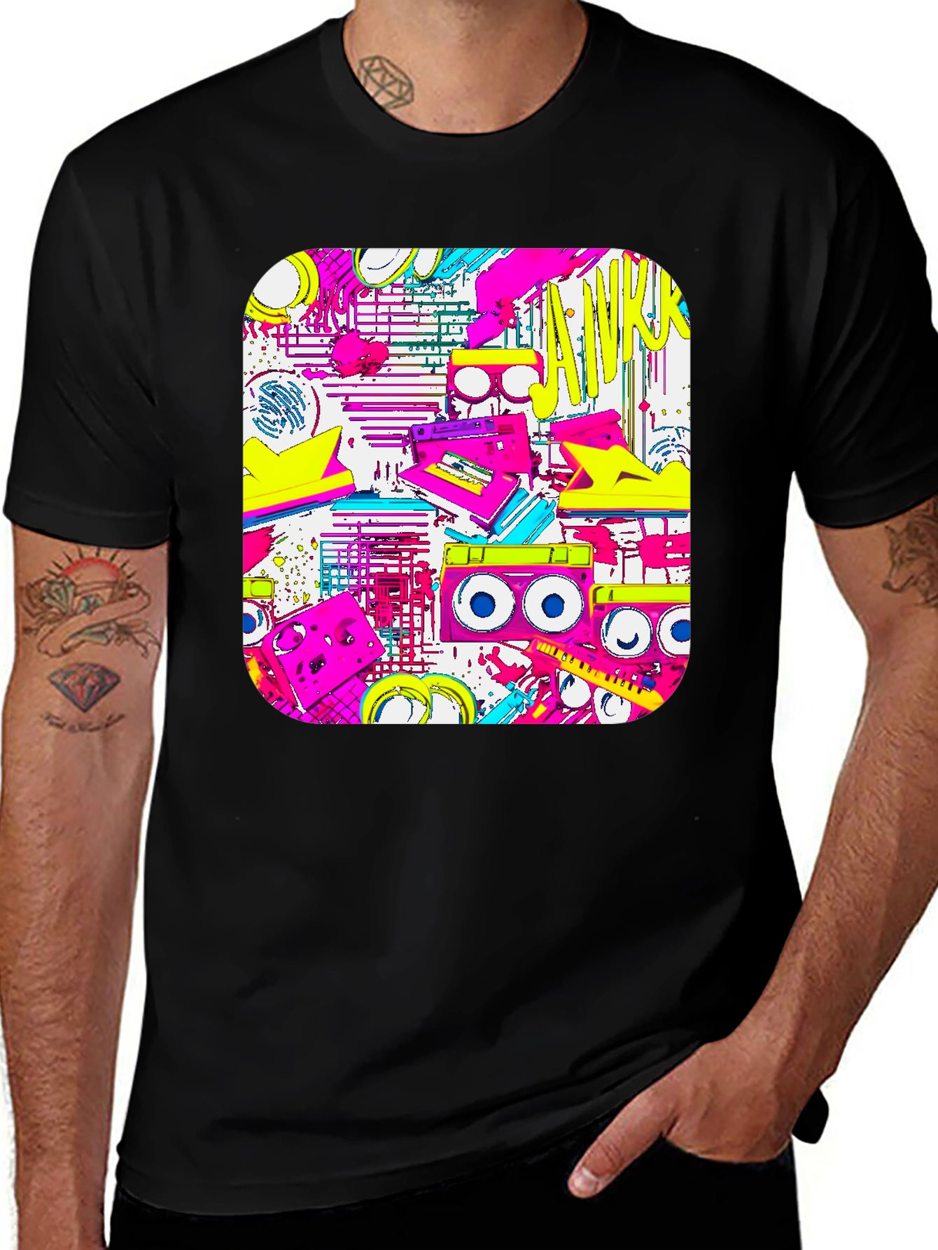 Variant 11 of Retro 80s Boombox Graphic T-Shirt