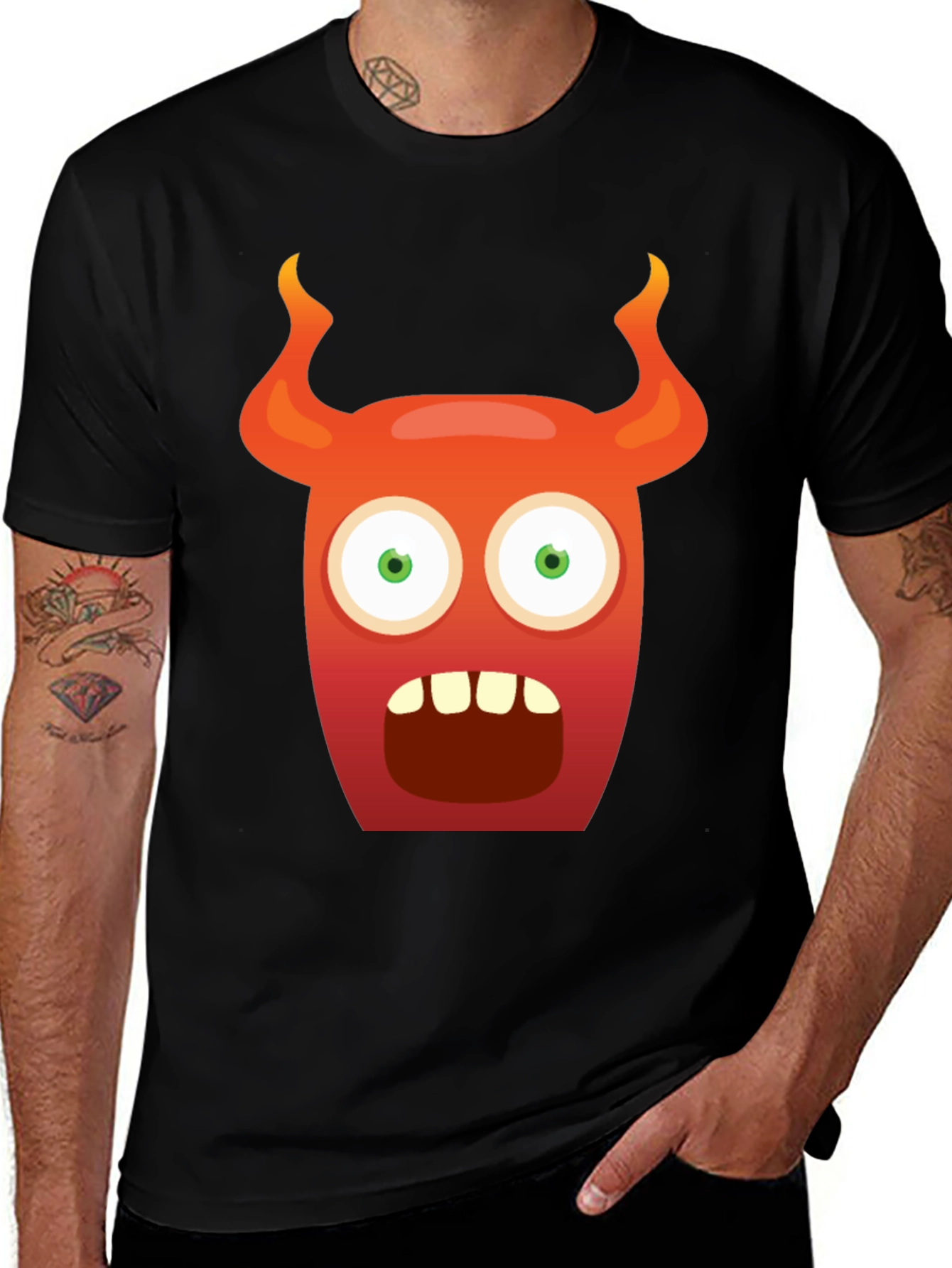 Variant 30 of Monster Graphic Black T-Shirt - Men's Novelty Tee
