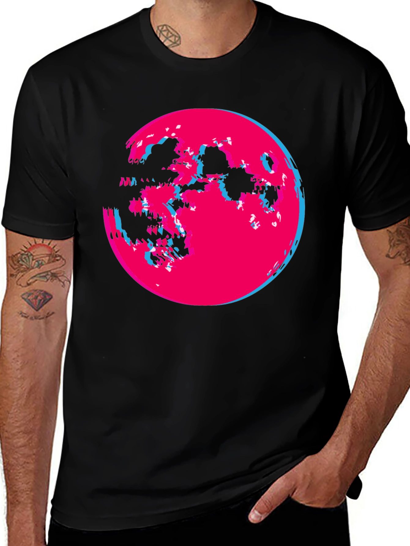 Variant 21 of Vaporwave Moon Graphic Tee - Trendy Retro Design