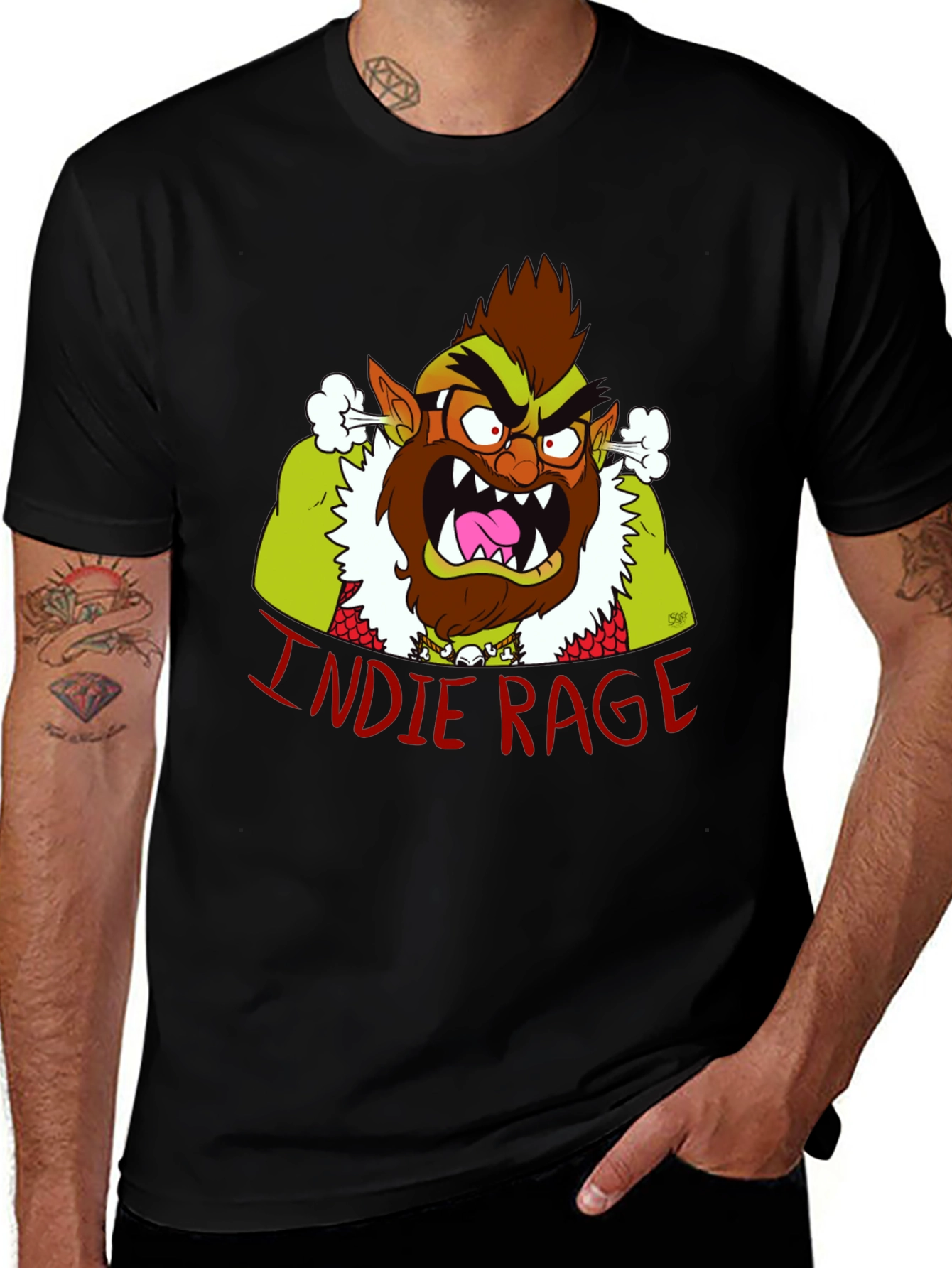 Variant 6 of Indie Rage Graphic Print Black T-Shirt