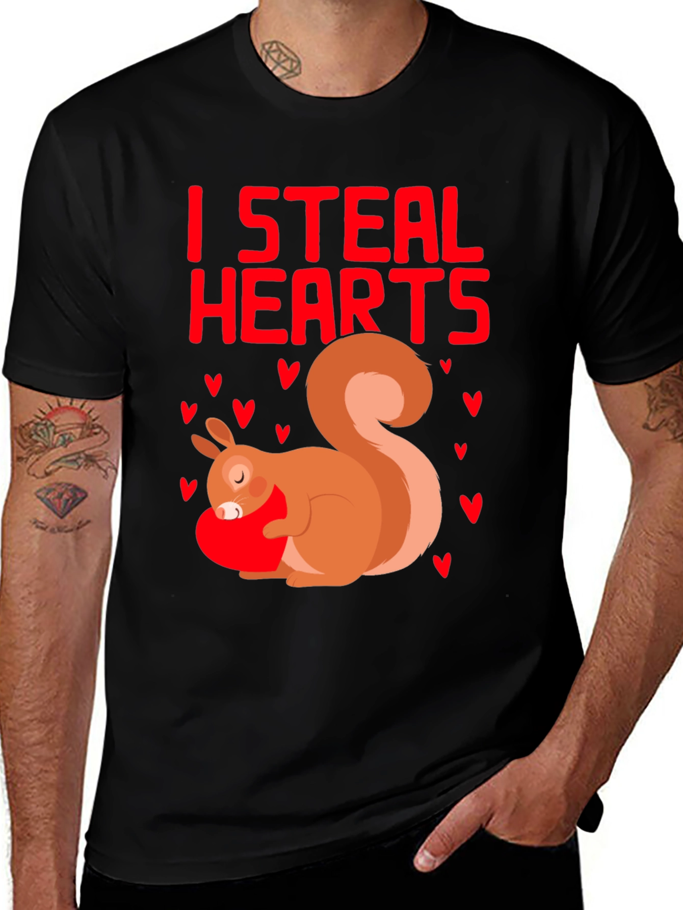 Variant 28 of I Steal Hearts Squirrel Valentine's Day T-Shirt