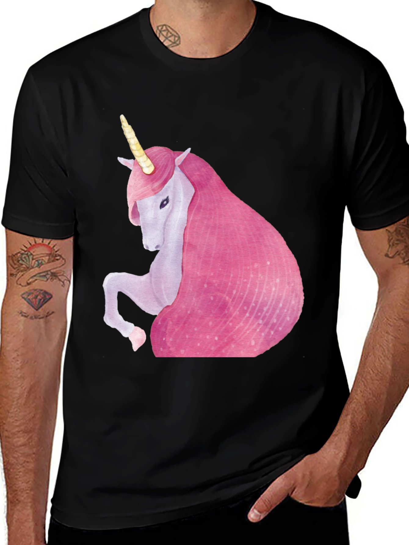 Variant 22 of Unicorn Graphic Black T-Shirt