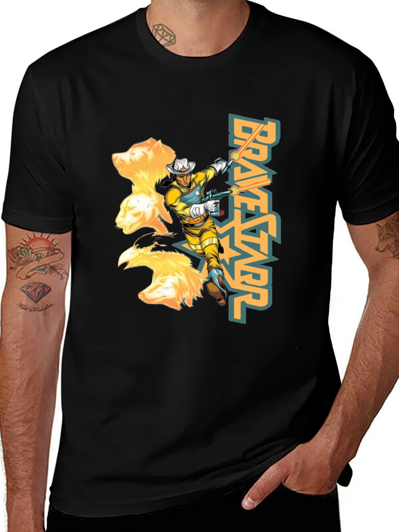 Bravestarr Graphic Tee - Retro Cartoon T-Shirt