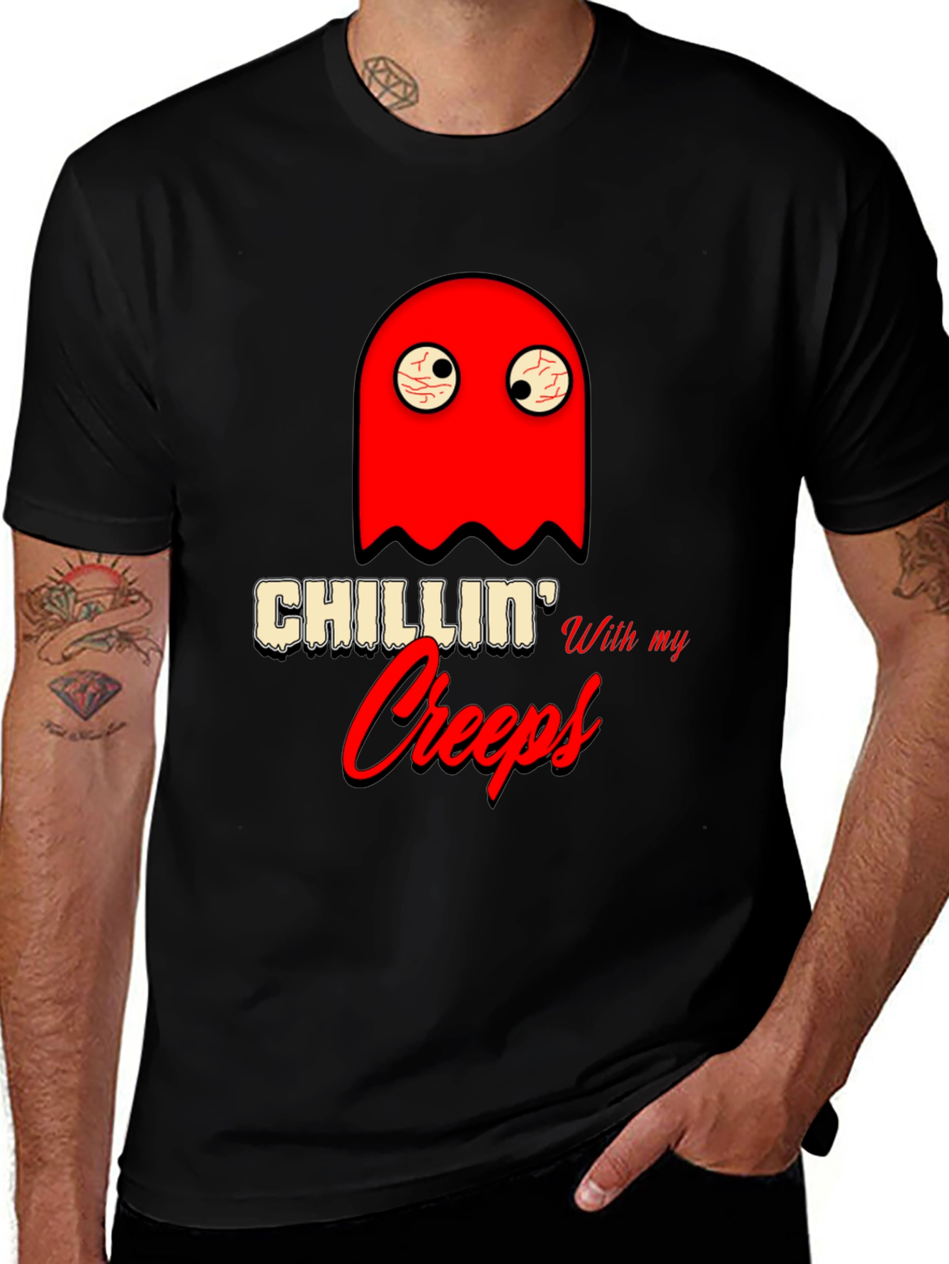 Variant 10 of Chillin' With My Creeps Graphic T-Shirt - Halloween 