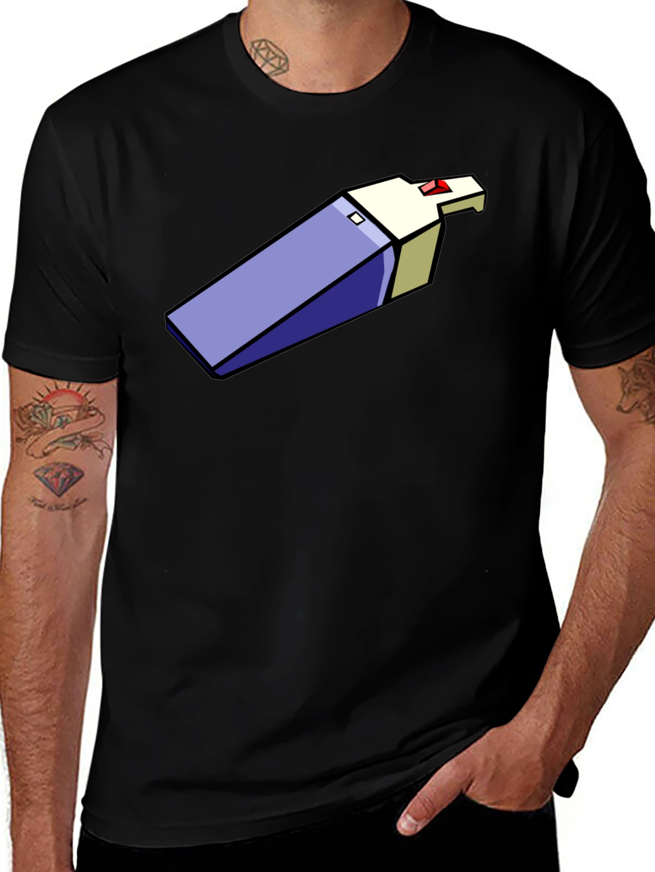 Variant 27 of Novelty Black T-Shirt with Abstract Marker Design