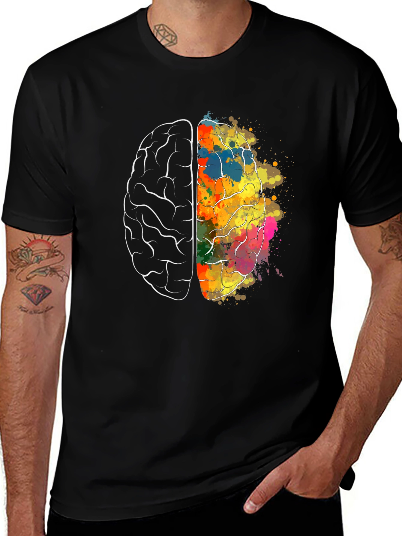 Variant 3 of Brain Art Graphic T-Shirt - Creative Mind Tee