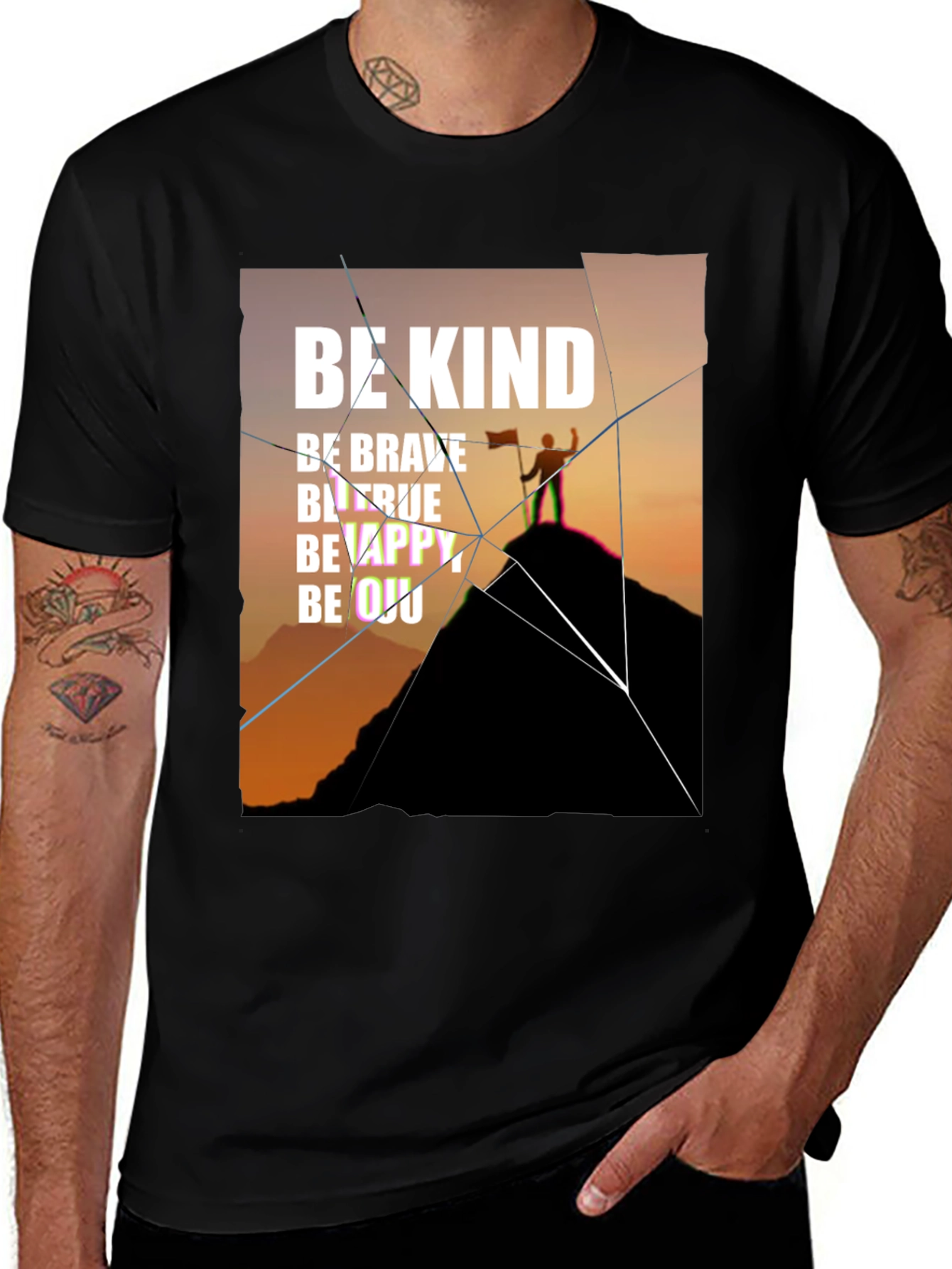 Variant 27 of Inspirational Graphic Tee - Be Kind, Brave, True