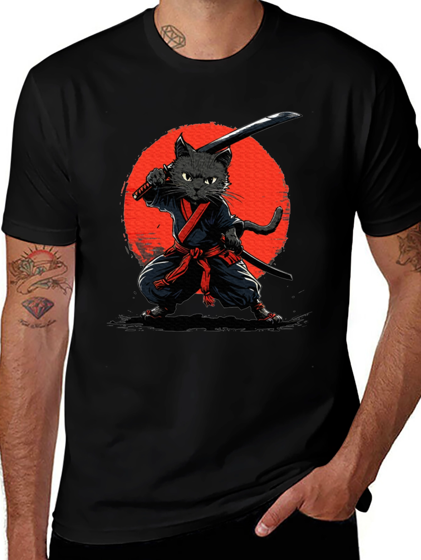 Variant 3 of Ninja Cat Graphic T-Shirt