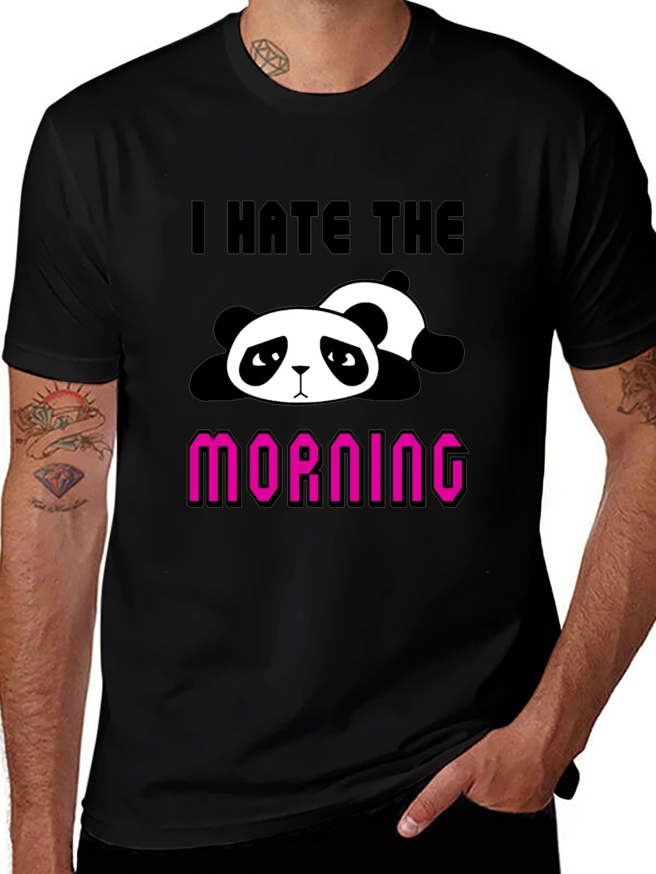 Variant 30 of I Hate the Morning Panda Graphic T-Shirt