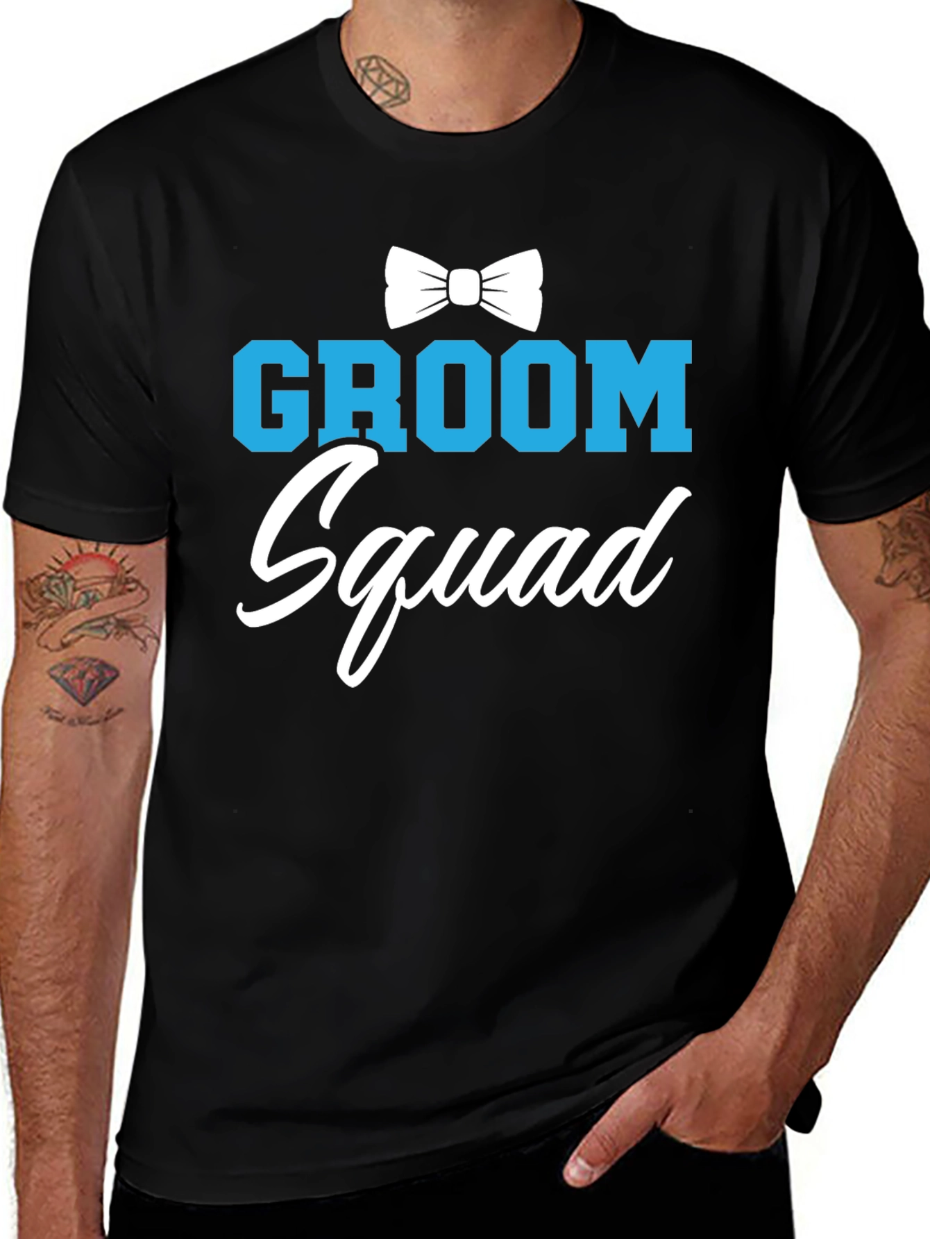 Variant 4 of Groom Squad Black T-Shirt Wedding Party