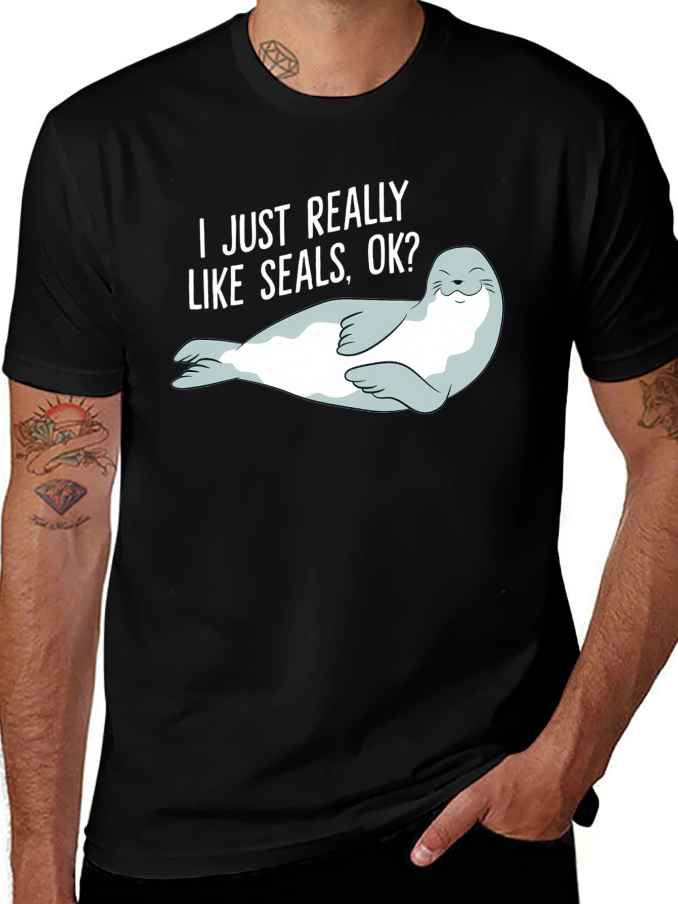 Variant 13 of I Like Seals OK? Graphic T-Shirt