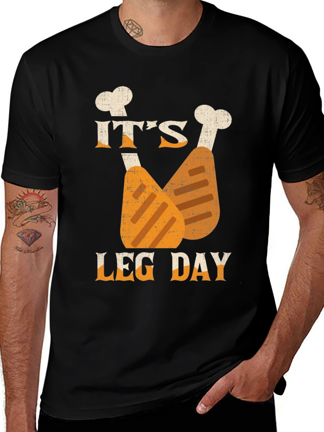 Variant 22 of It's Leg Day Funny Chicken T-Shirt - Workout Humor Apparel