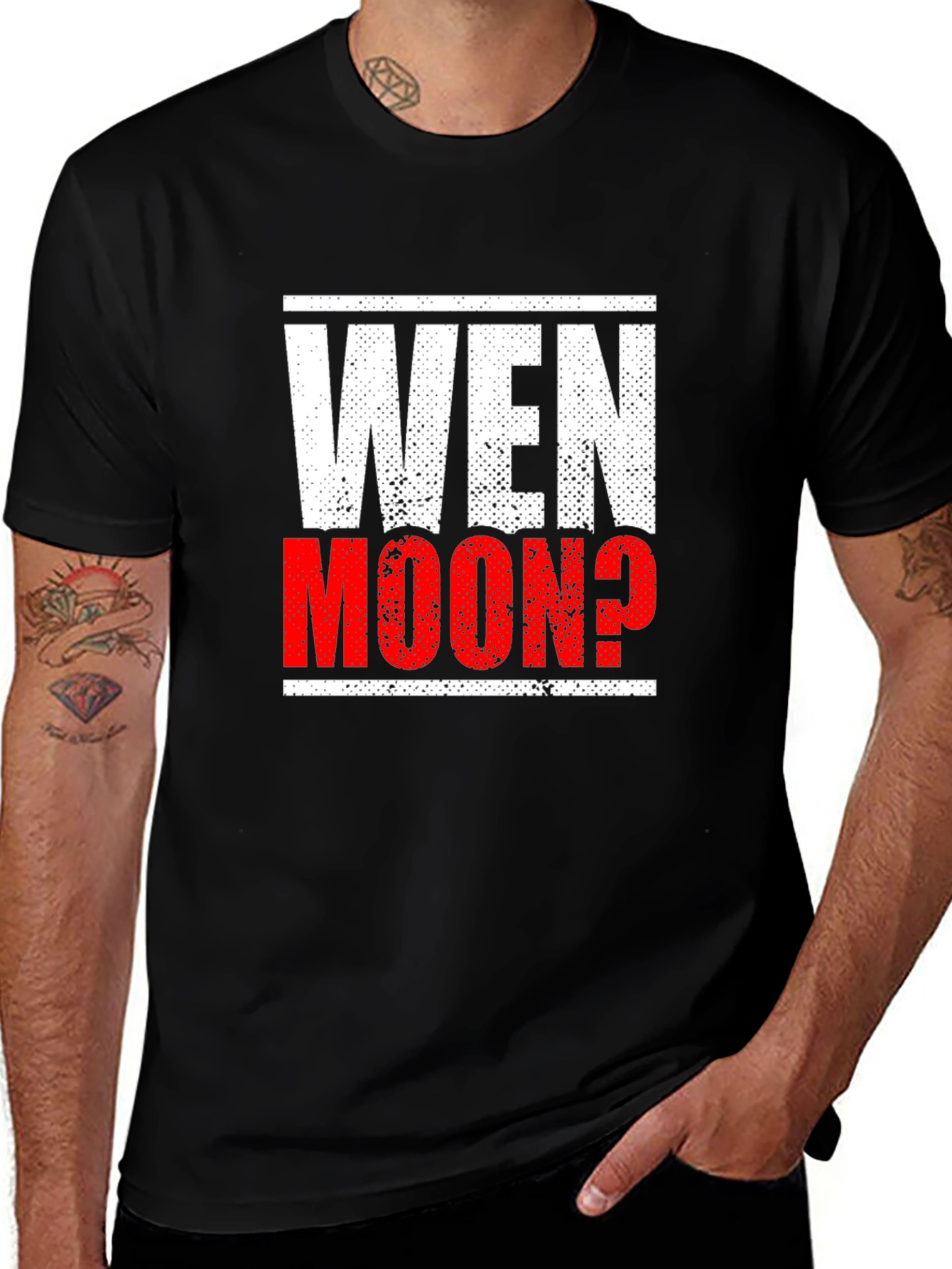 Variant 17 of Wen Moon Crypto T-Shirt - Black Casual Tee