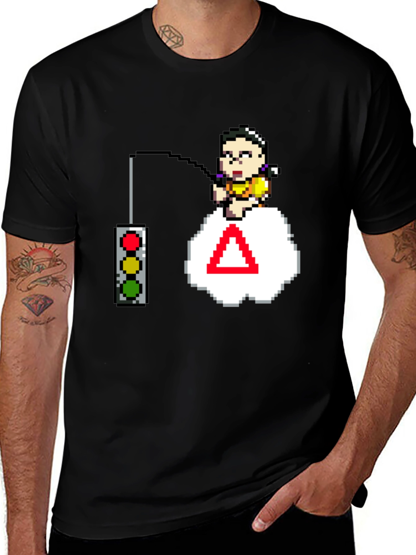 Variant 29 of Pixel Art Gamer T-Shirt - Squid Game Stop Light