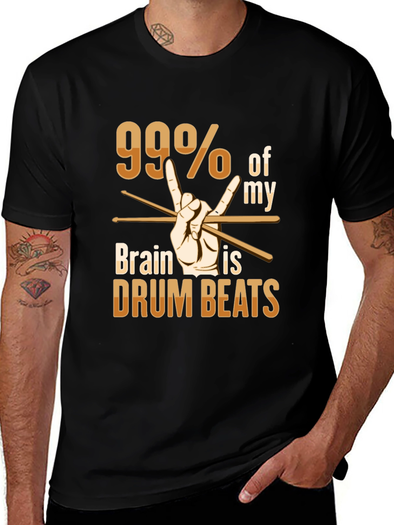 Variant 24 of 99% Drum Beats T-Shirt - Rock Music Tee