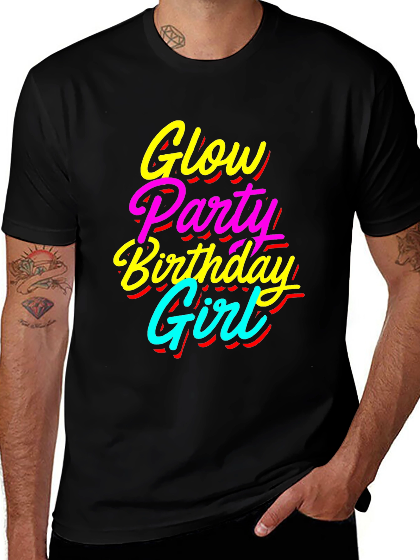 Variant 11 of Glow Party Birthday Girl Graphic Tee - Fun & Festive!