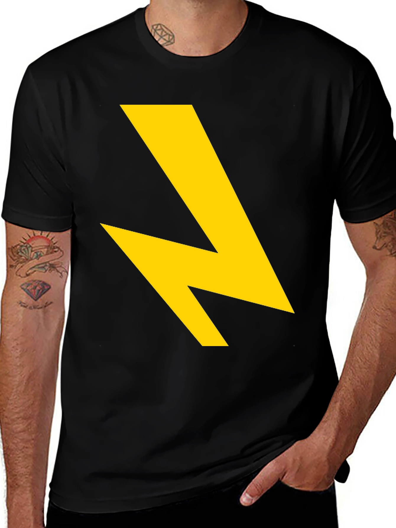 Variant 12 of Electric Yellow Bolt Black T-Shirt