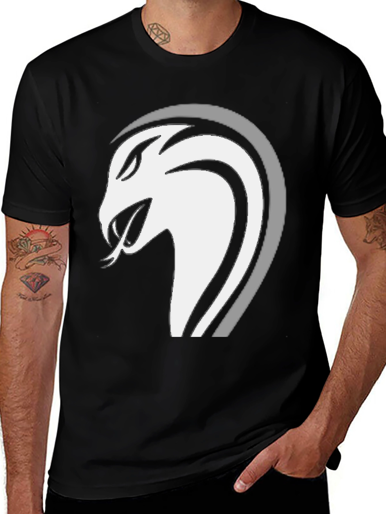 Variant 18 of Men's Black Snake Graphic Tee