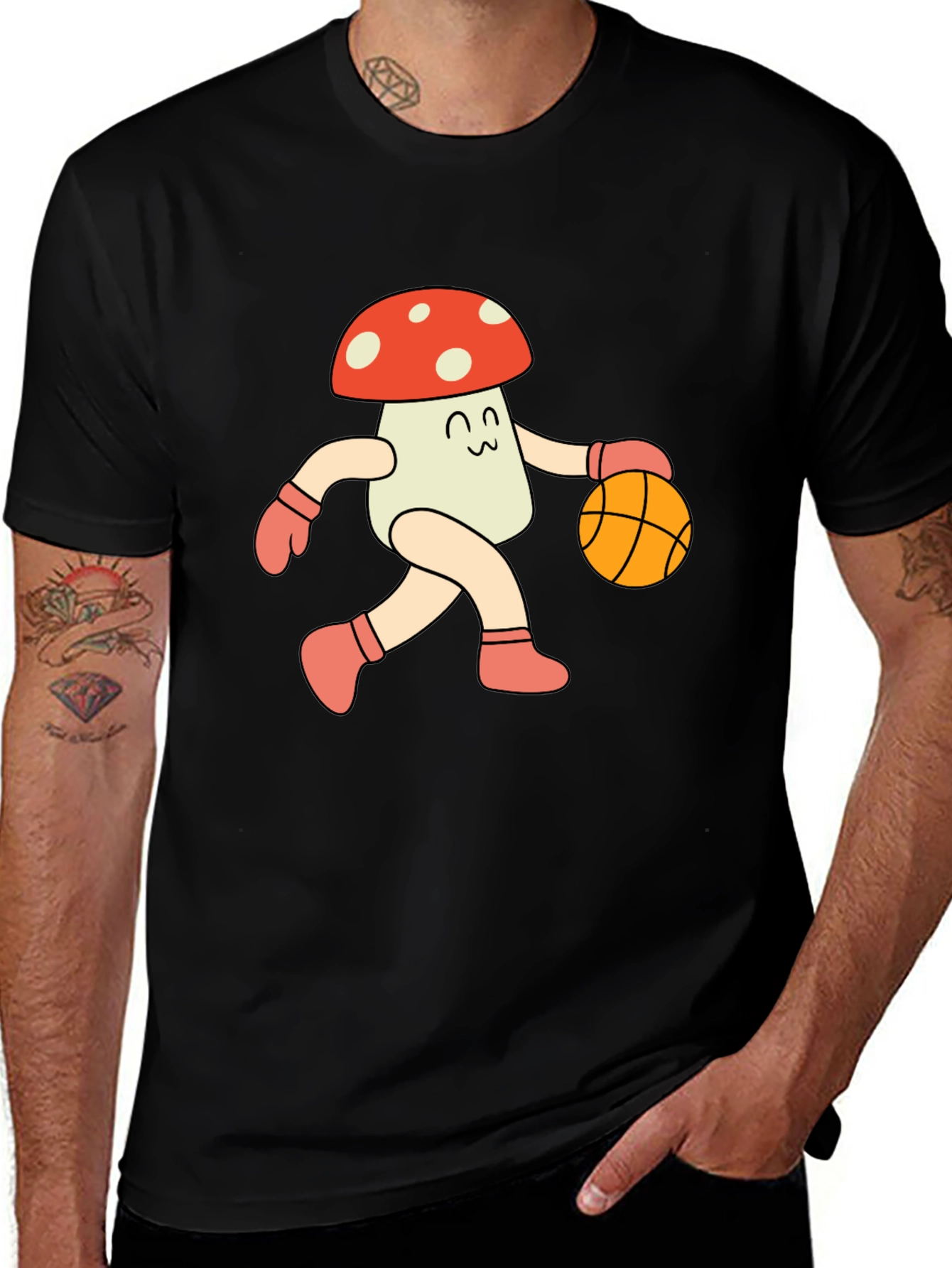 Variant 25 of Mushroom Basketball T-Shirt - Cool Graphic Tee
