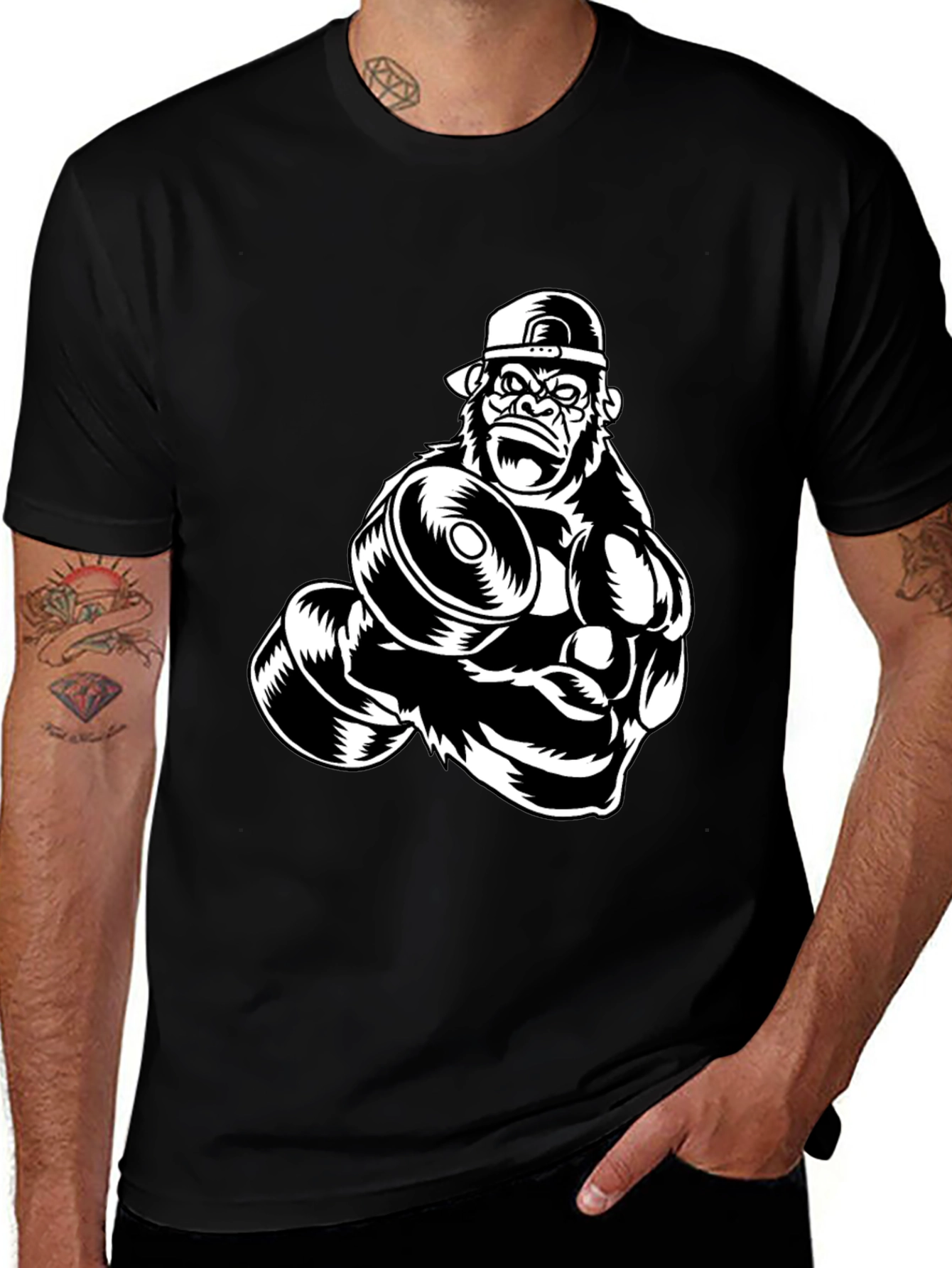 Variant 25 of Gorilla Gym Black Graphic T-Shirt