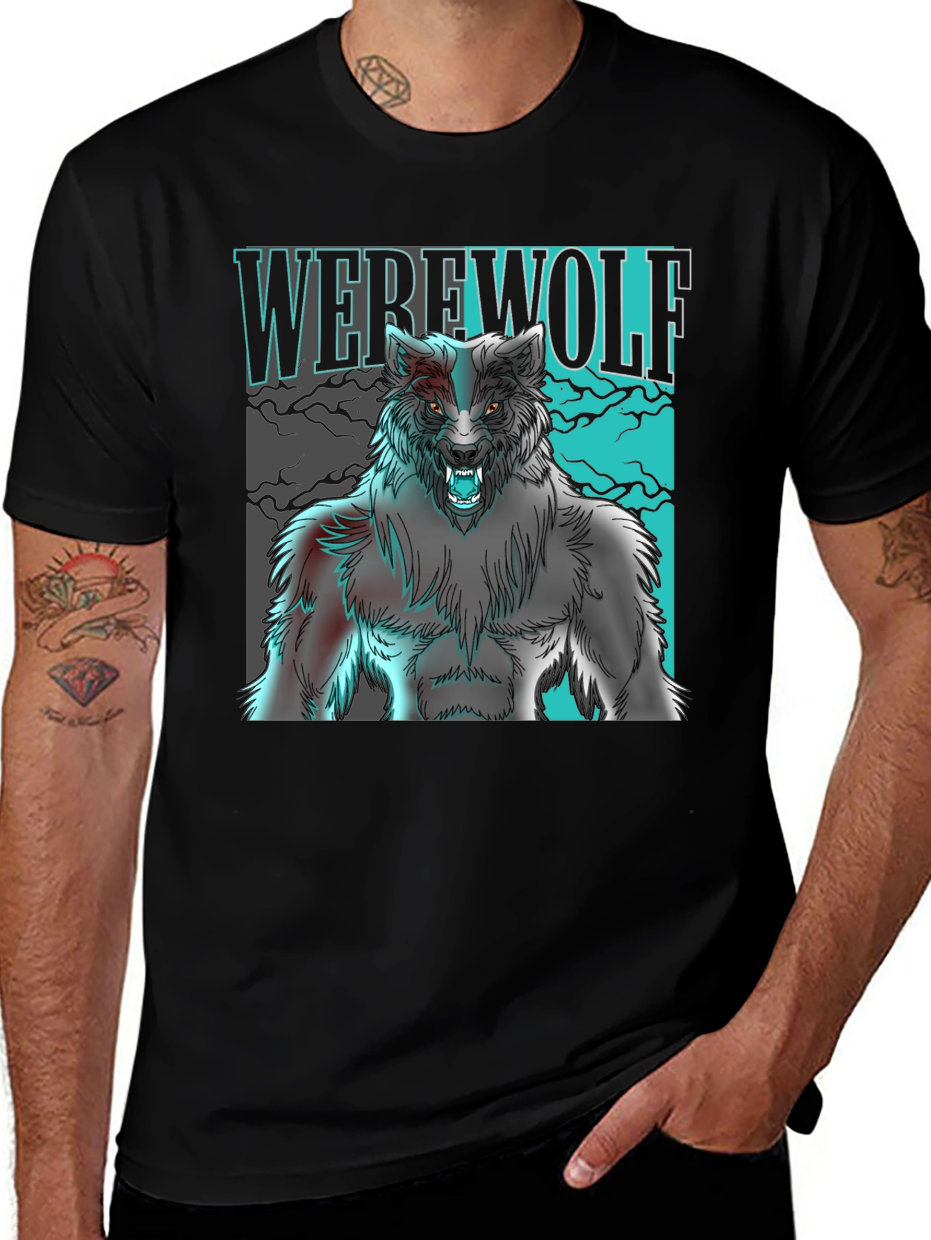Variant 2 of Werewolf Graphic Tee - Monster Style