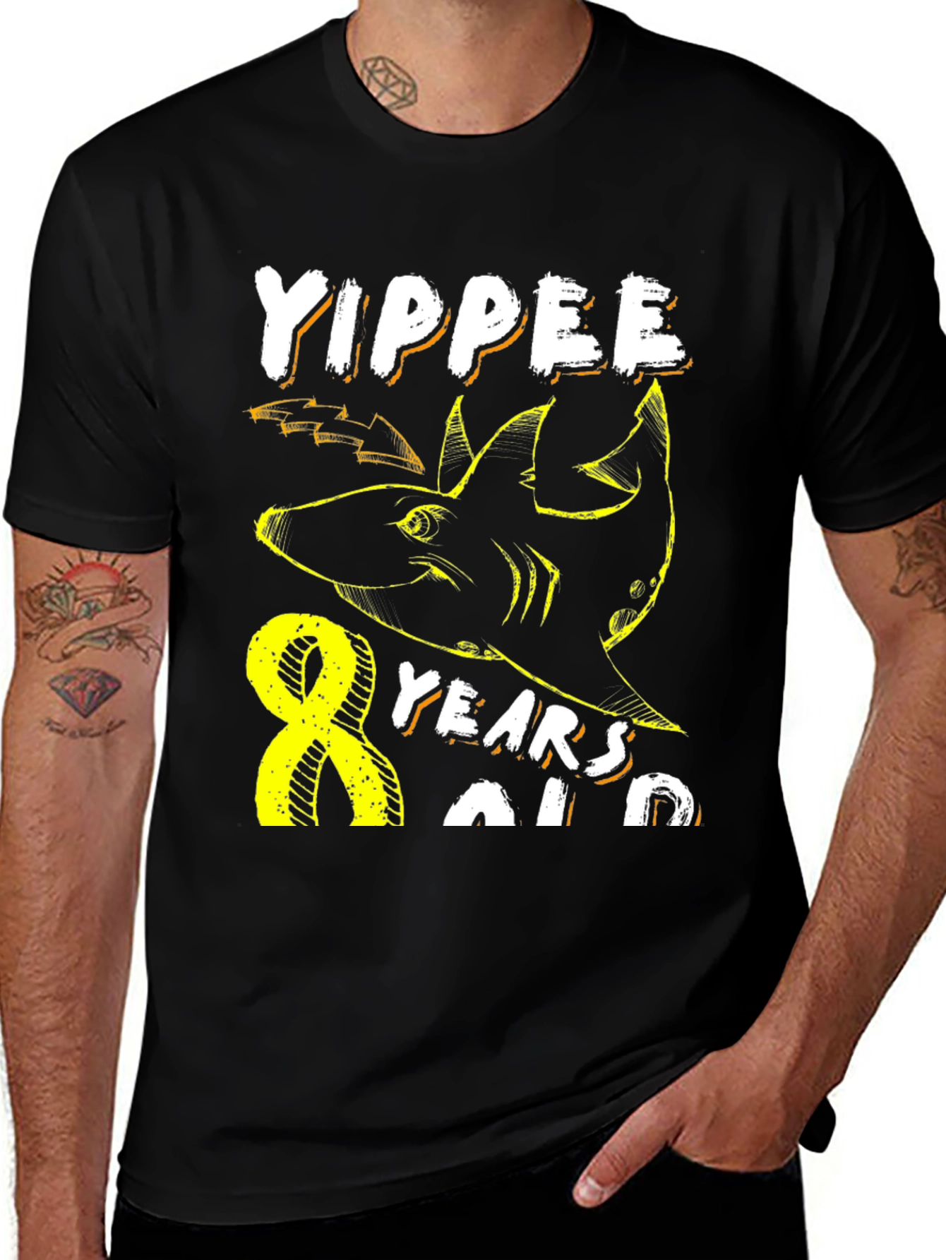 Variant 16 of Yippee 8 Years Old Shark Birthday T-Shirt
