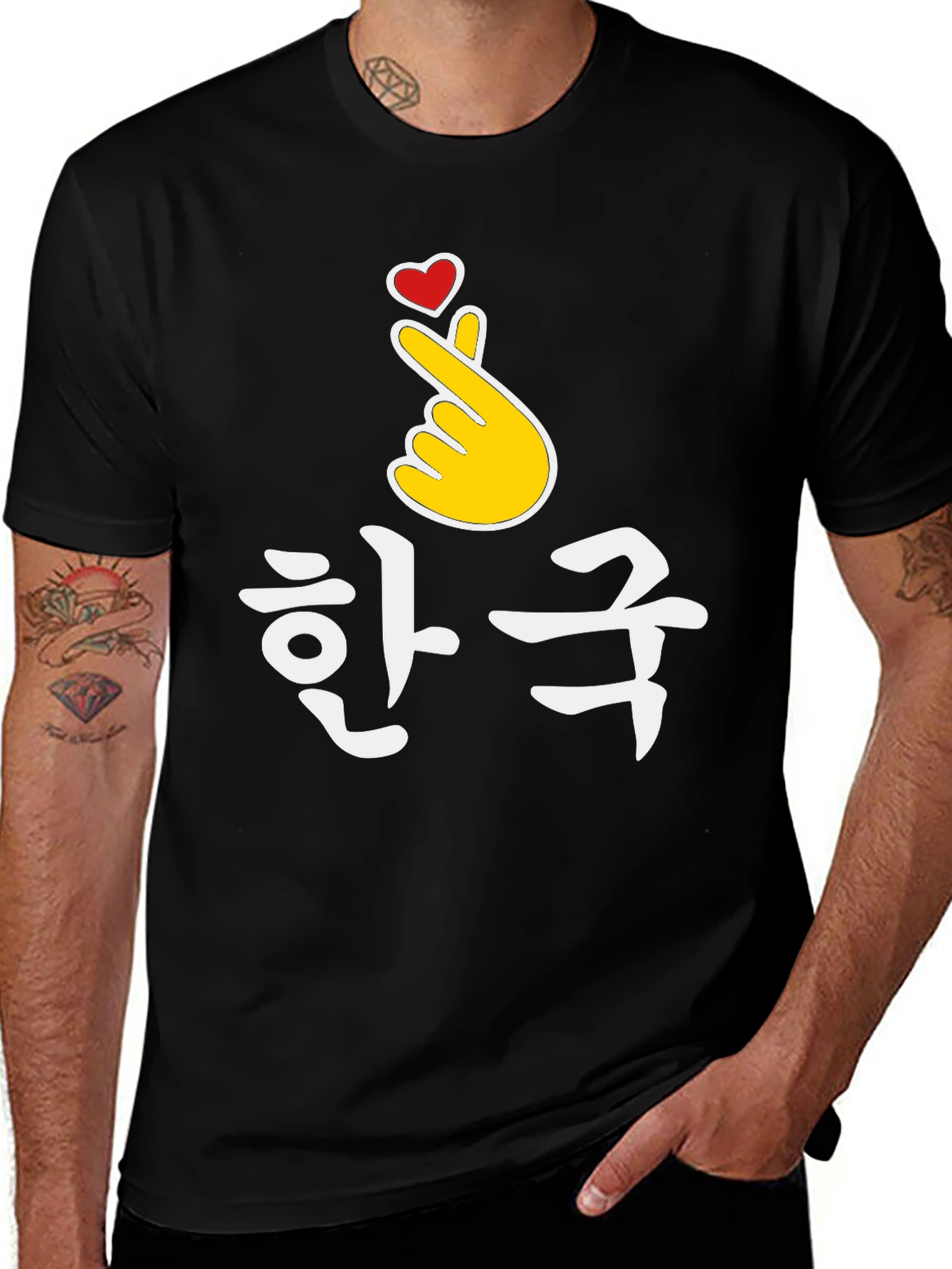 Korean Finger Heart T-Shirt - K-Pop Love