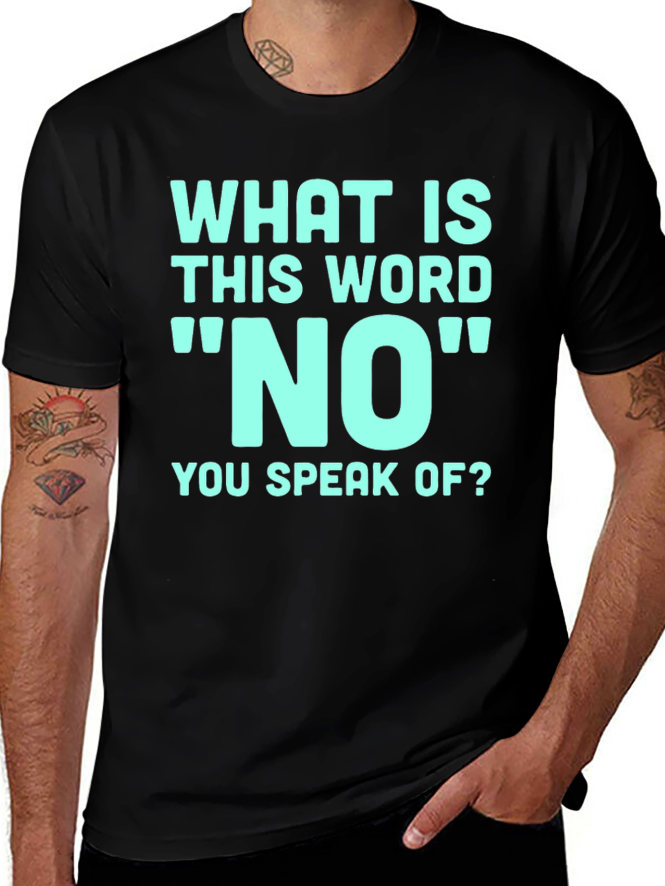 Variant 19 of Humorous 'What Is This Word No' Graphic T-Shirt