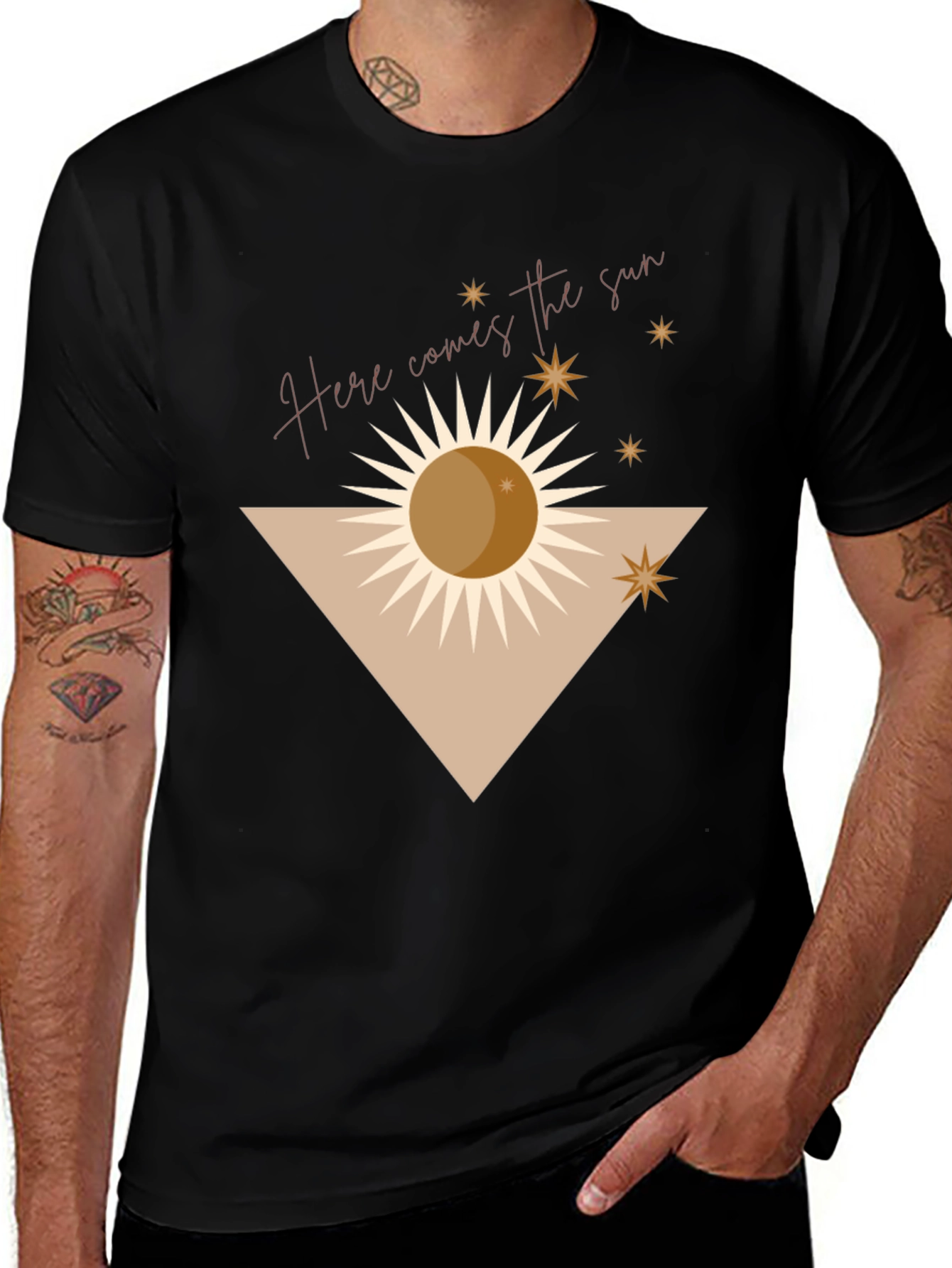 Black Here Comes The Sun Graphic Tee main image