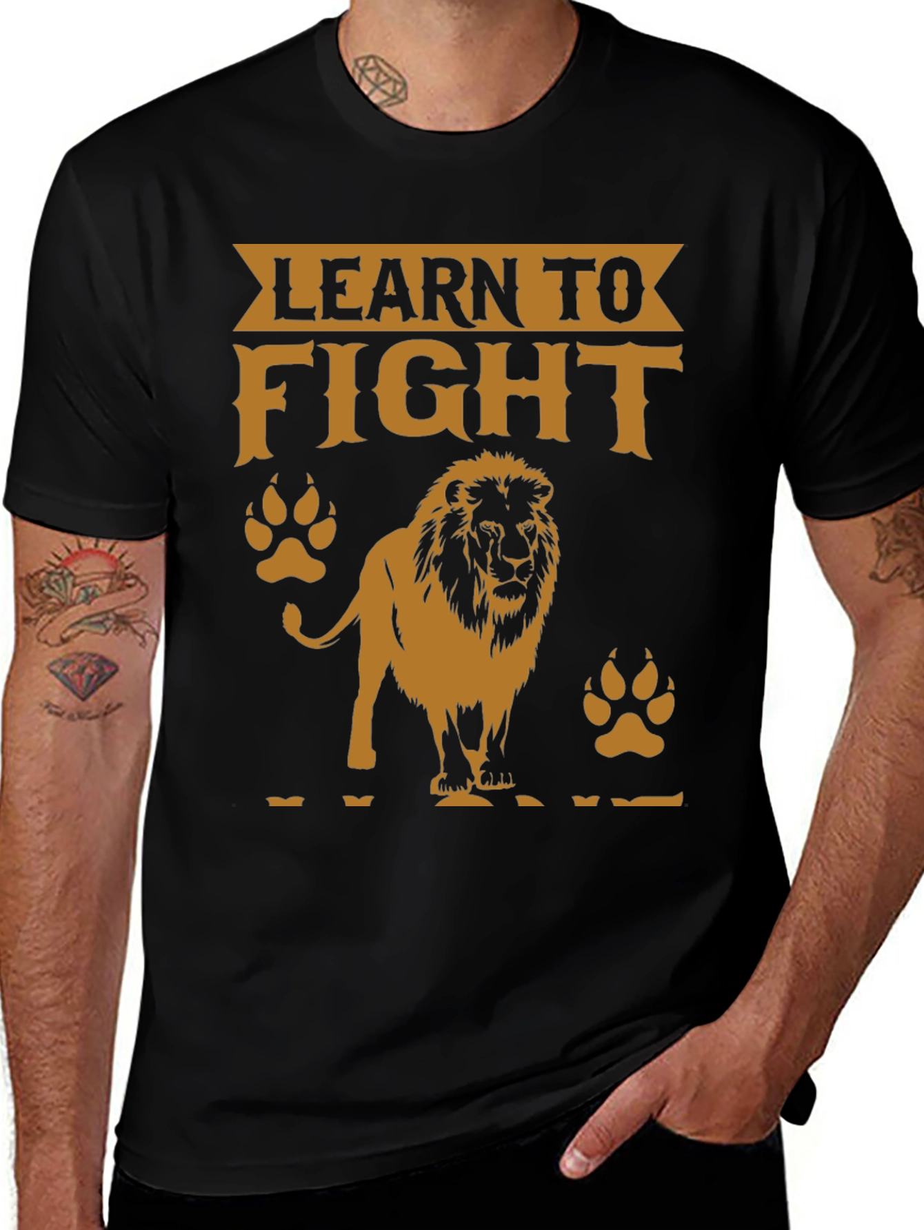 Variant 9 of Learn To Fight Lion Graphic T-Shirt