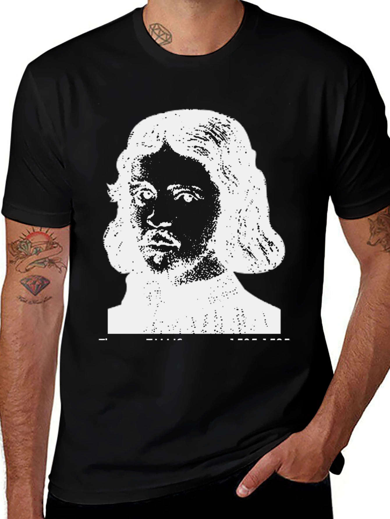 Variant 5 of Vintage Portrait Graphic Tee - Classic Black T-Shirt
