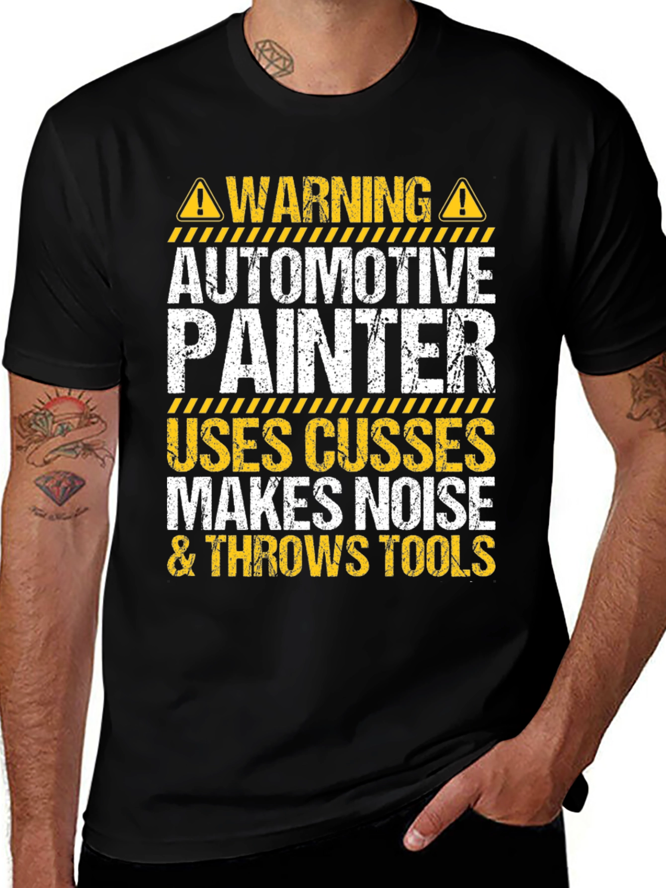 Variant 26 of Warning Automotive Painter T-Shirt - Funny Gift for Auto Body Techs