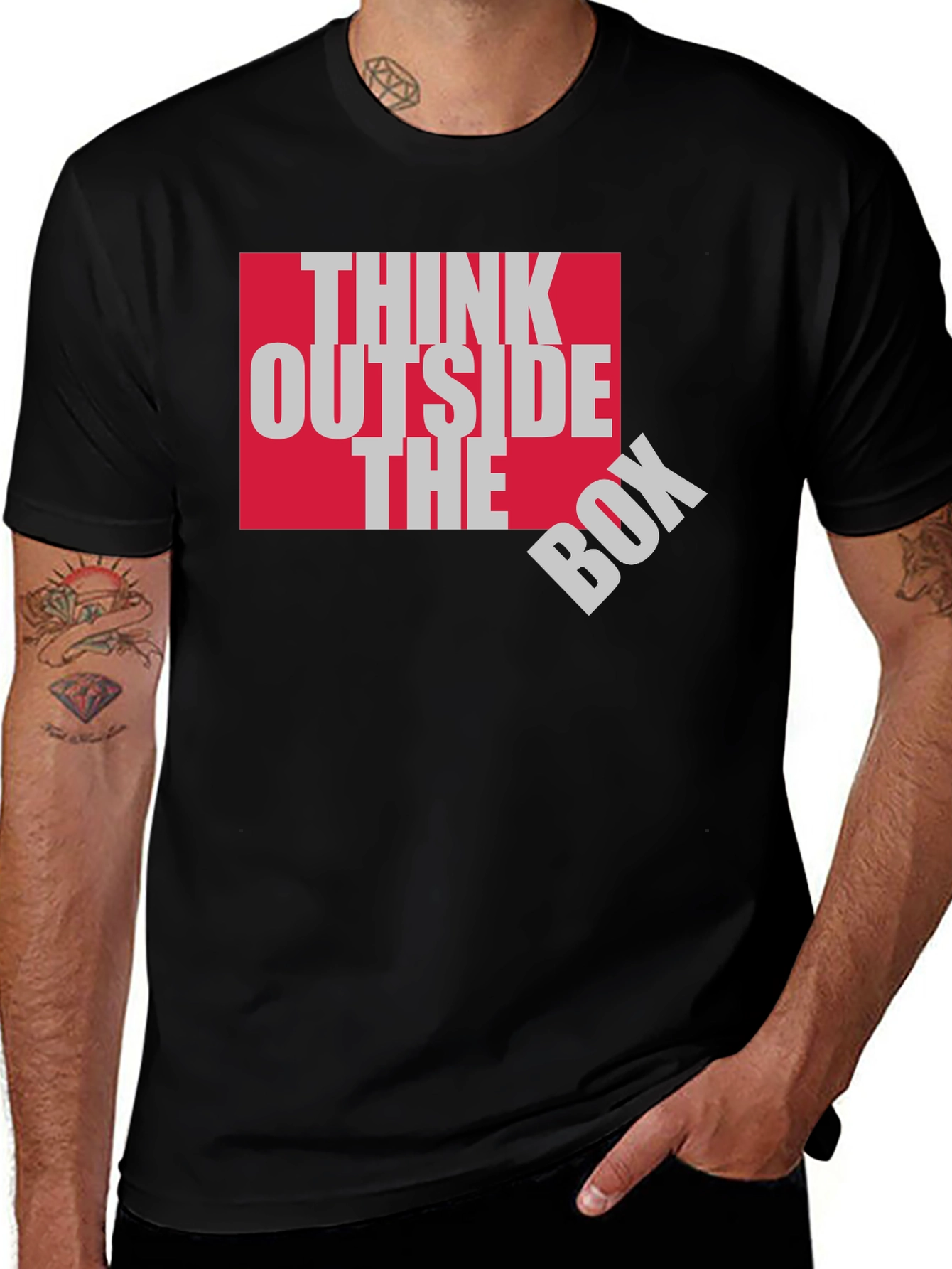 Variant 3 of Think Outside the Box Graphic Tee - Black