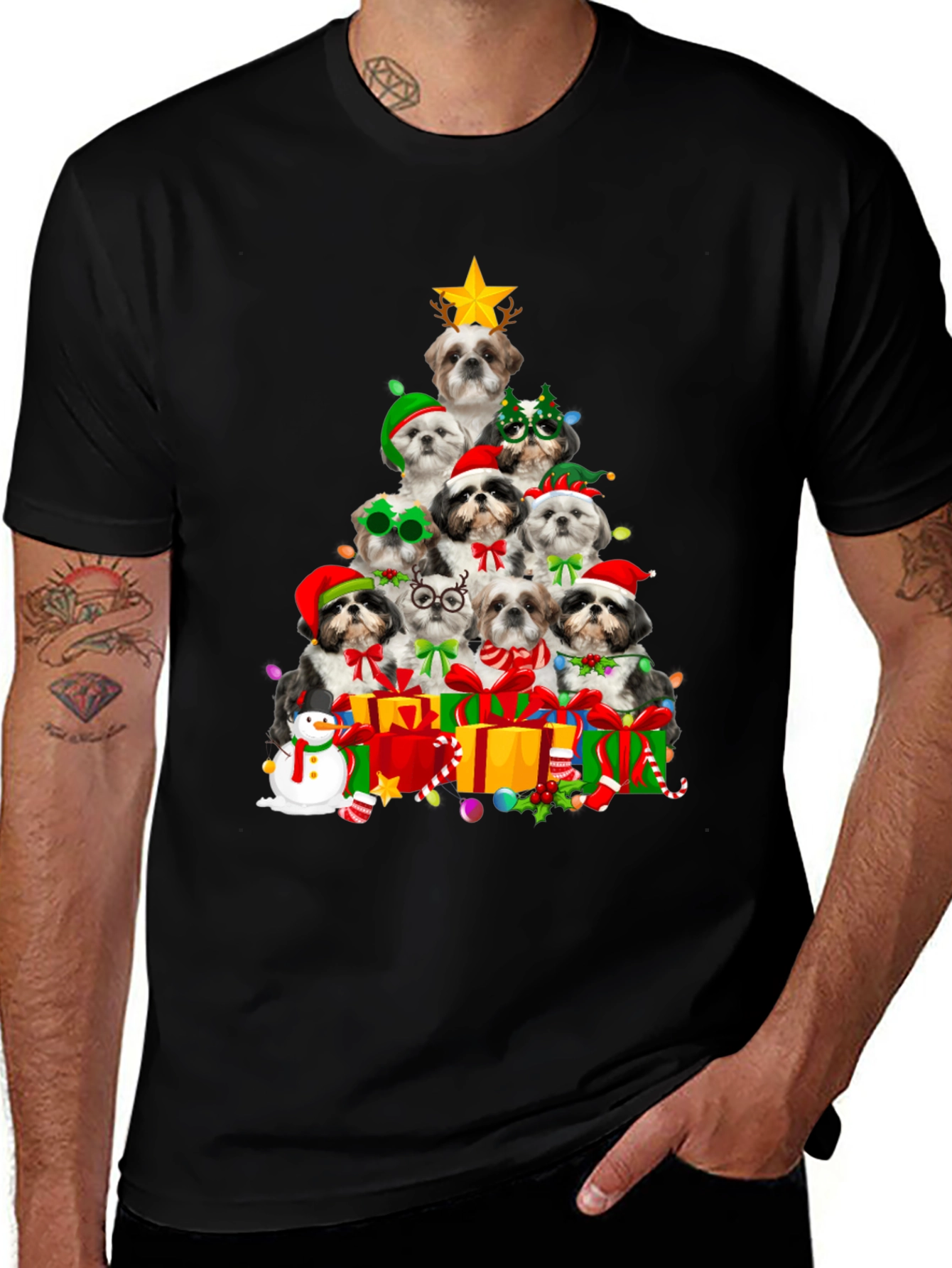 Shih Tzu Christmas Tree T-Shirt