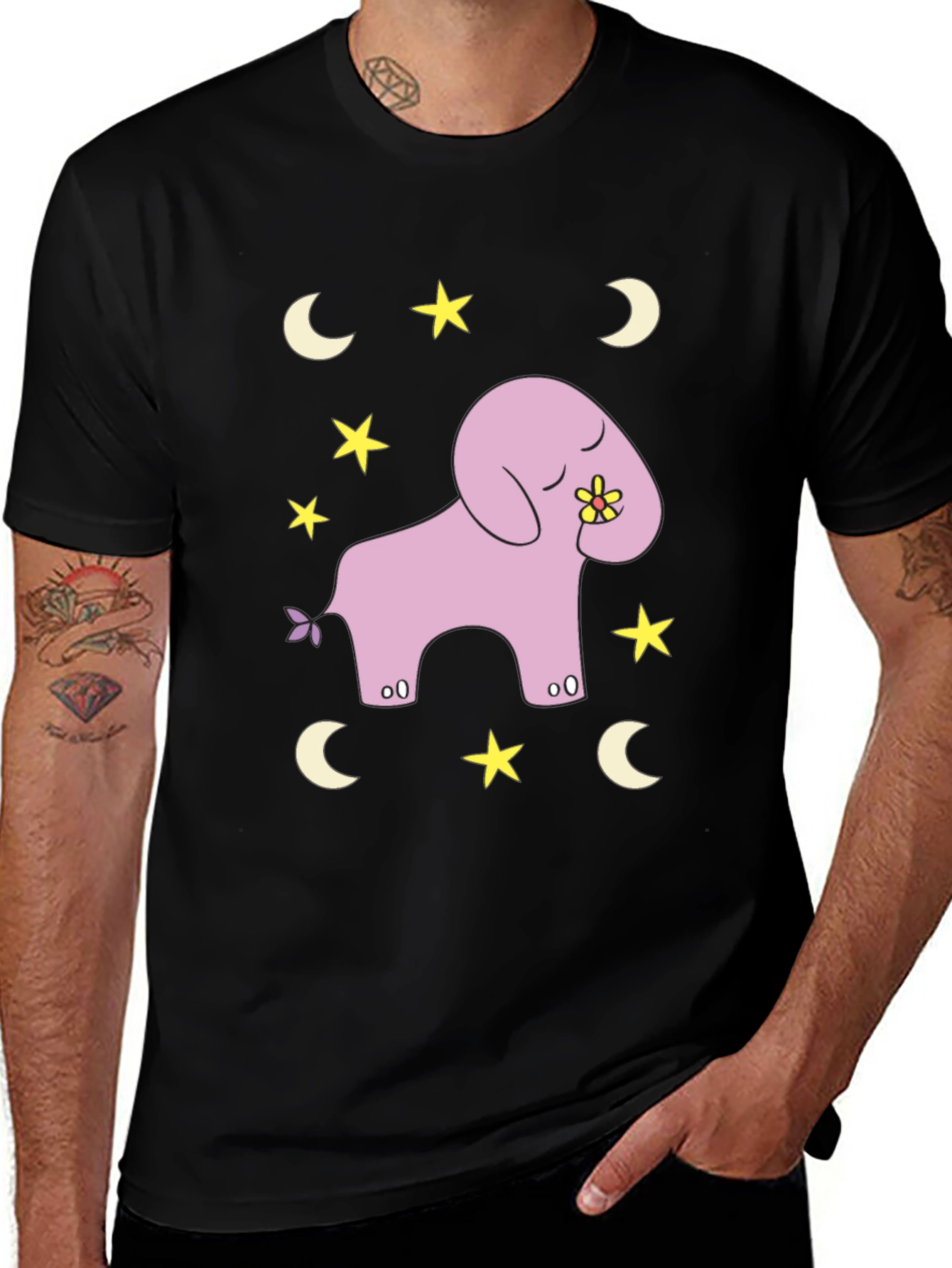 Variant 16 of Elephant Starry Night Graphic Tee