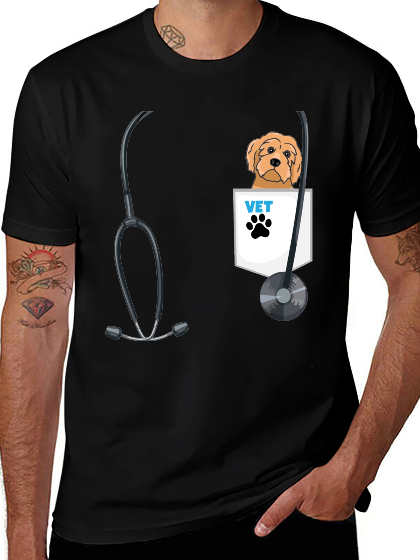 Variant 12 of Vet Dog Pocket Graphic T-Shirt